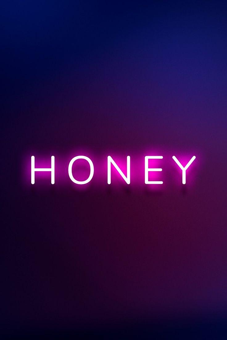 736x1104 Download free image of Honey neon pink text on indigo blue background by Wit about gradient, purple background, blue, pink, and neon 2454184