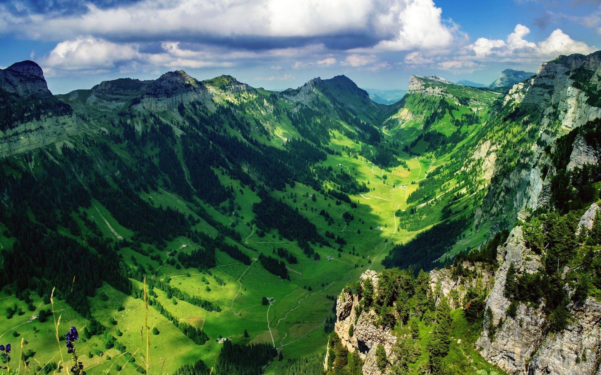 1920x1200 Justis Valley Switzerland HD wallpaper