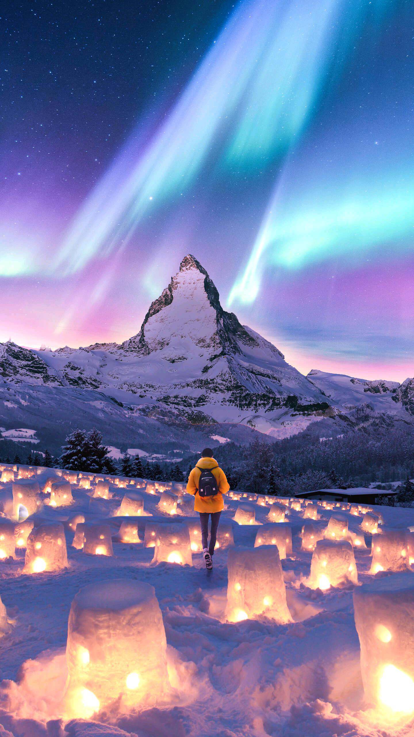 1440x2560 Alps Mountain Switzerland Valley Of Snow Lanterns IPhone Wallpaper Wallpaper : iPhone Wallpaper