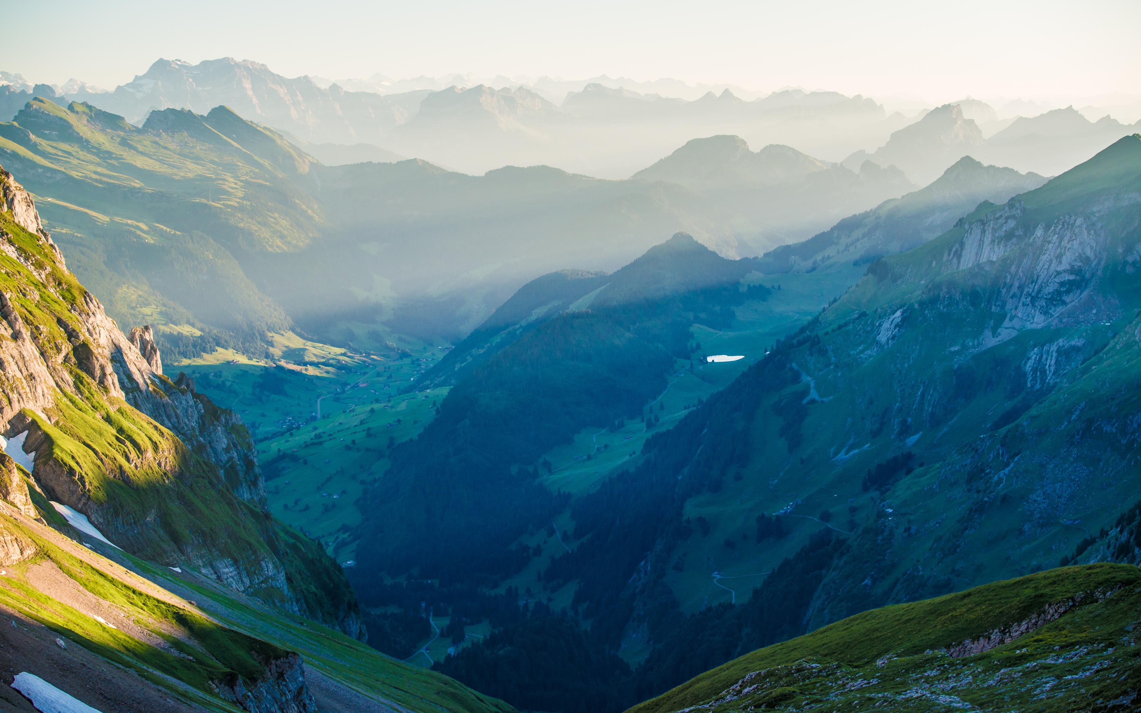 3840x2400 Rotsteinpass Wallpaper 4K, Switzerland, Alpstein, Landscape, Mountain range, Nature