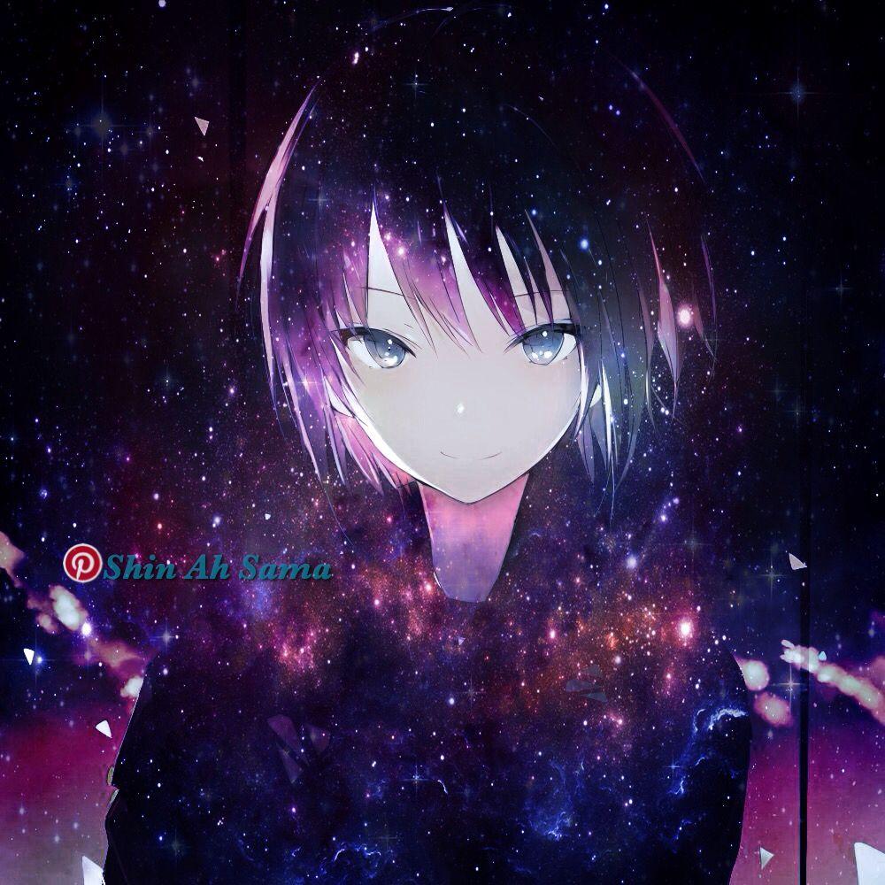 1000x1000 Galaxy Girl Anime Wallpaper
