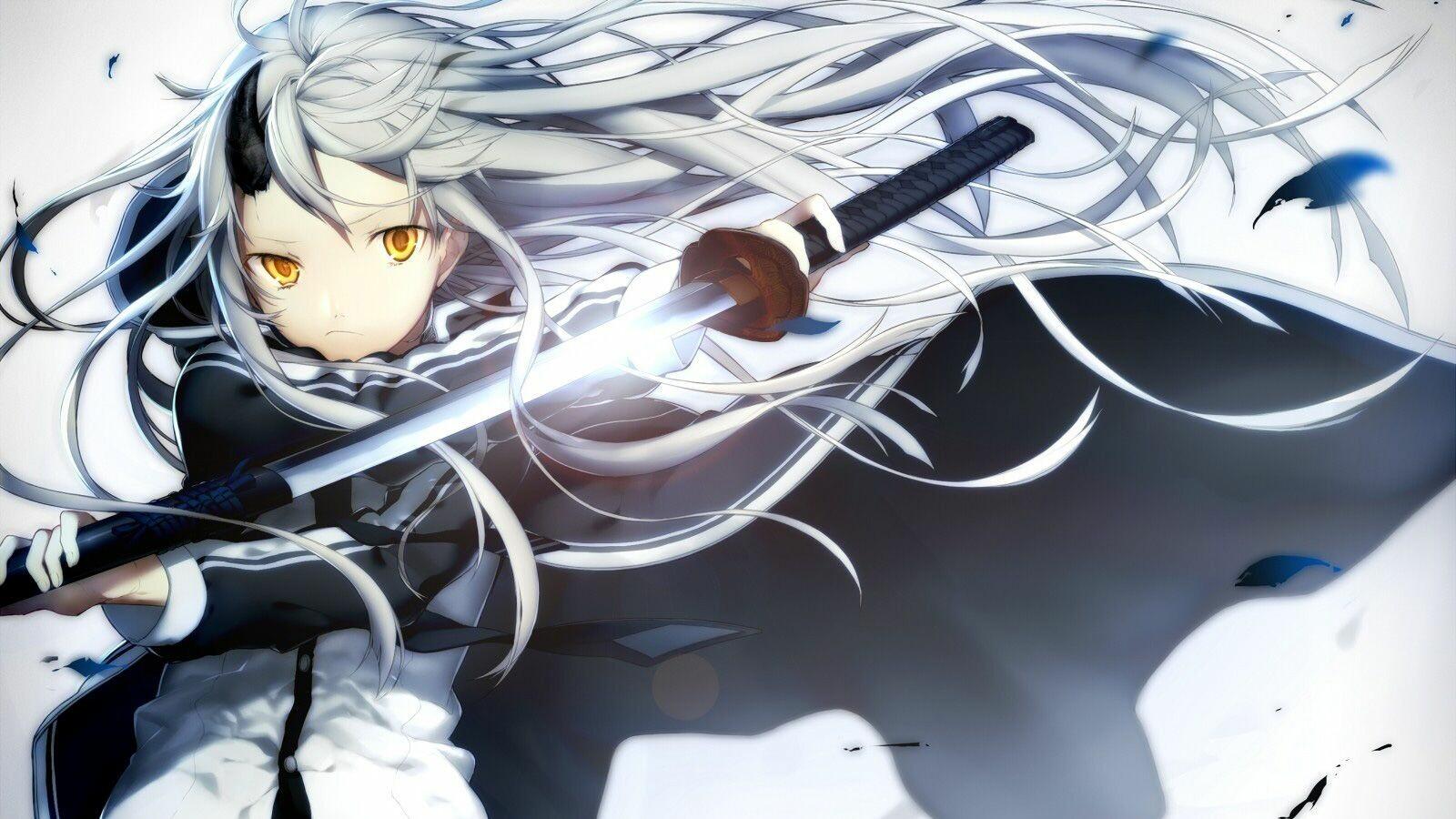 1600x900 Anime Girl with Sword Wallpaper: HD, 4K, 5K for PC and Mobile. Download free image for iPhone, Android
