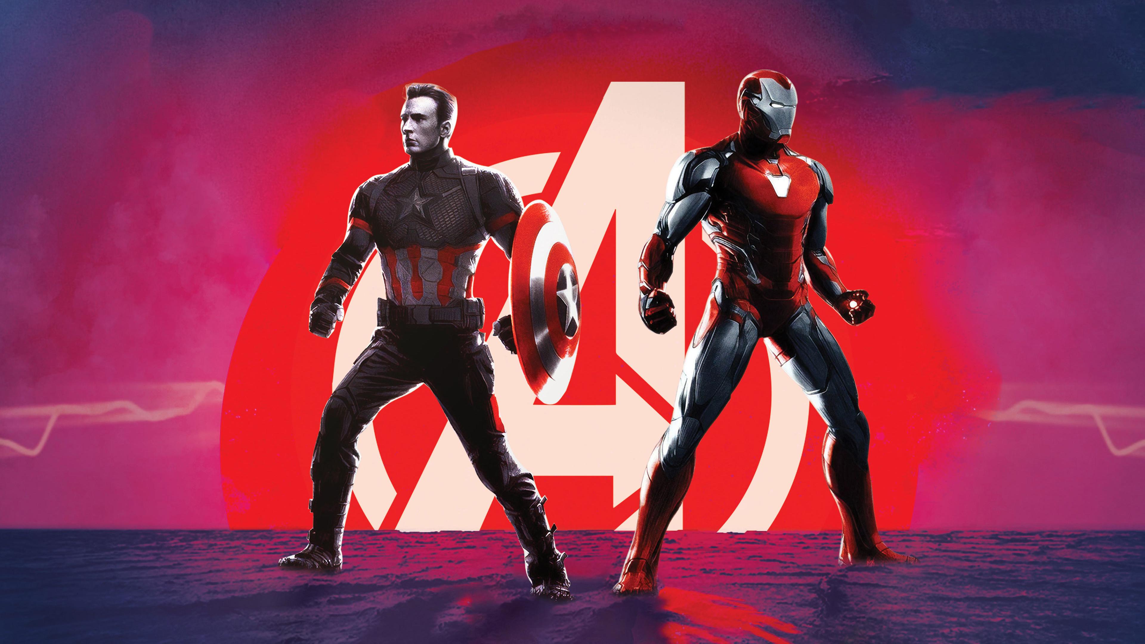 3840x2160 Avengers: Endgame Captain America and Iron Man 4K Wallpaper
