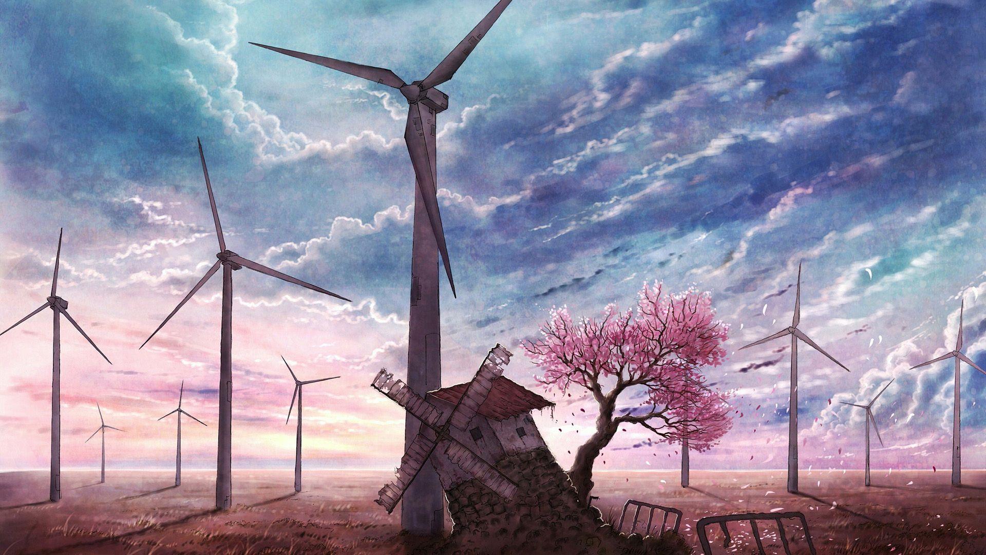 Pink Anime Landscape Wallpapers - Wallpaper Cave