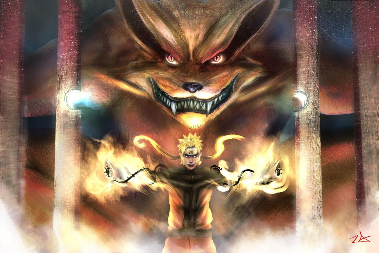 1496x1000 HD wallpaper: Chakra Creature Kyuubi: Nine Tailed Fox Anime Naruto HD Art, Demon