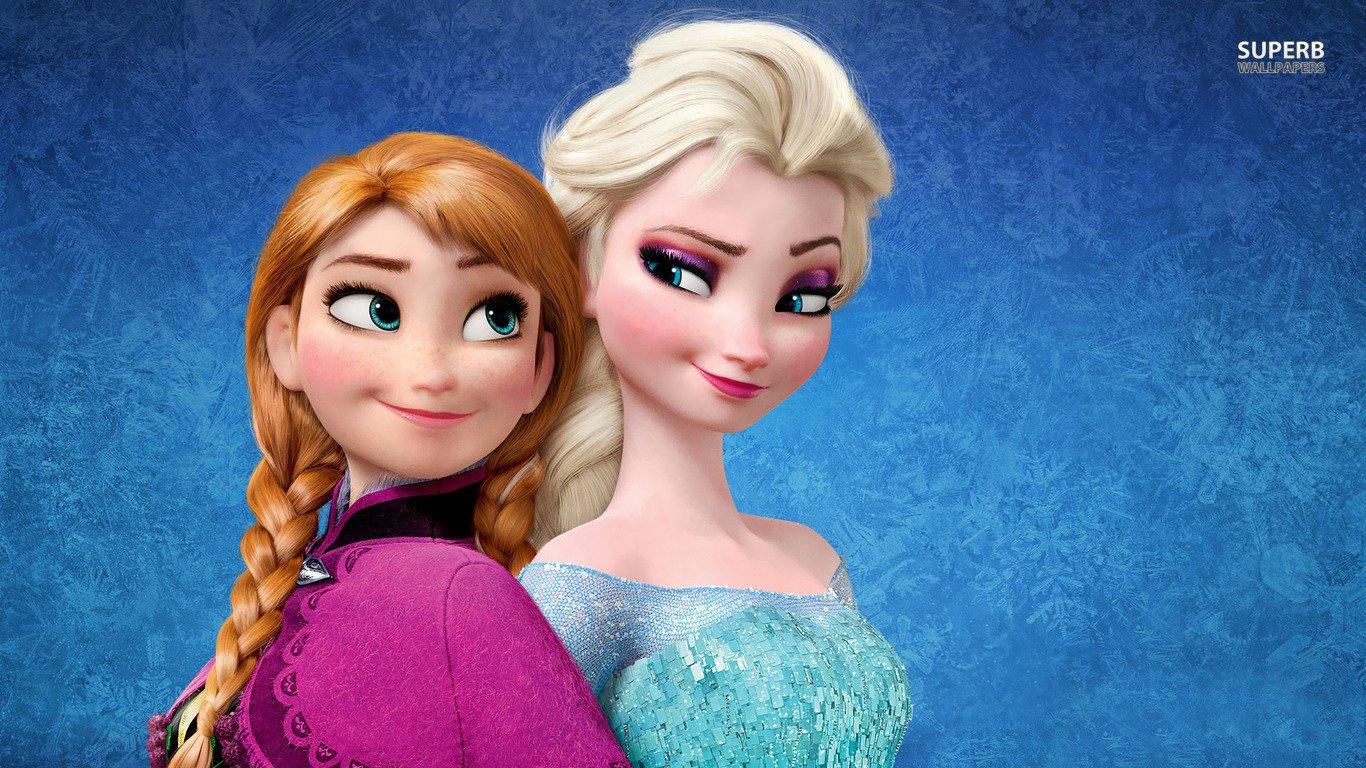 1366x768 Elsa and Anna Wallpaper