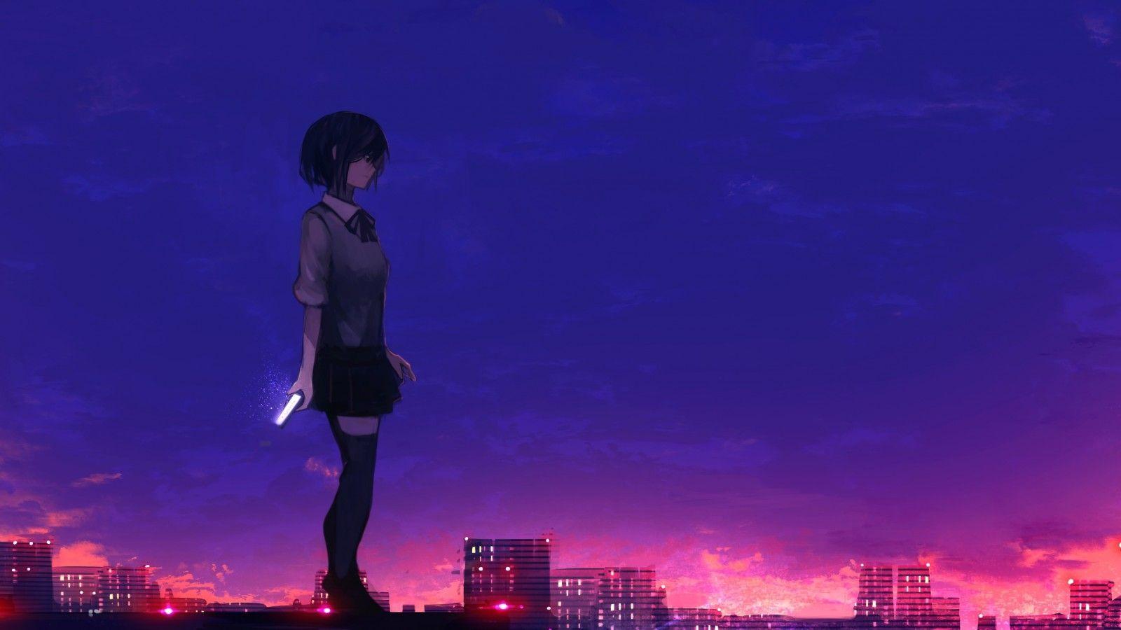 Building Background Anime Rooftop Night - The best gifs are on giphy.