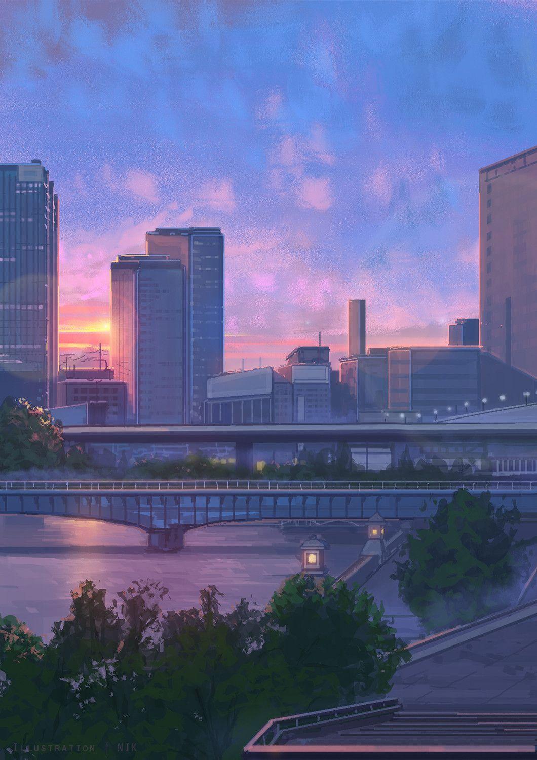 Pink Anime Scenery Wallpapers - Top Free Pink Anime ...
