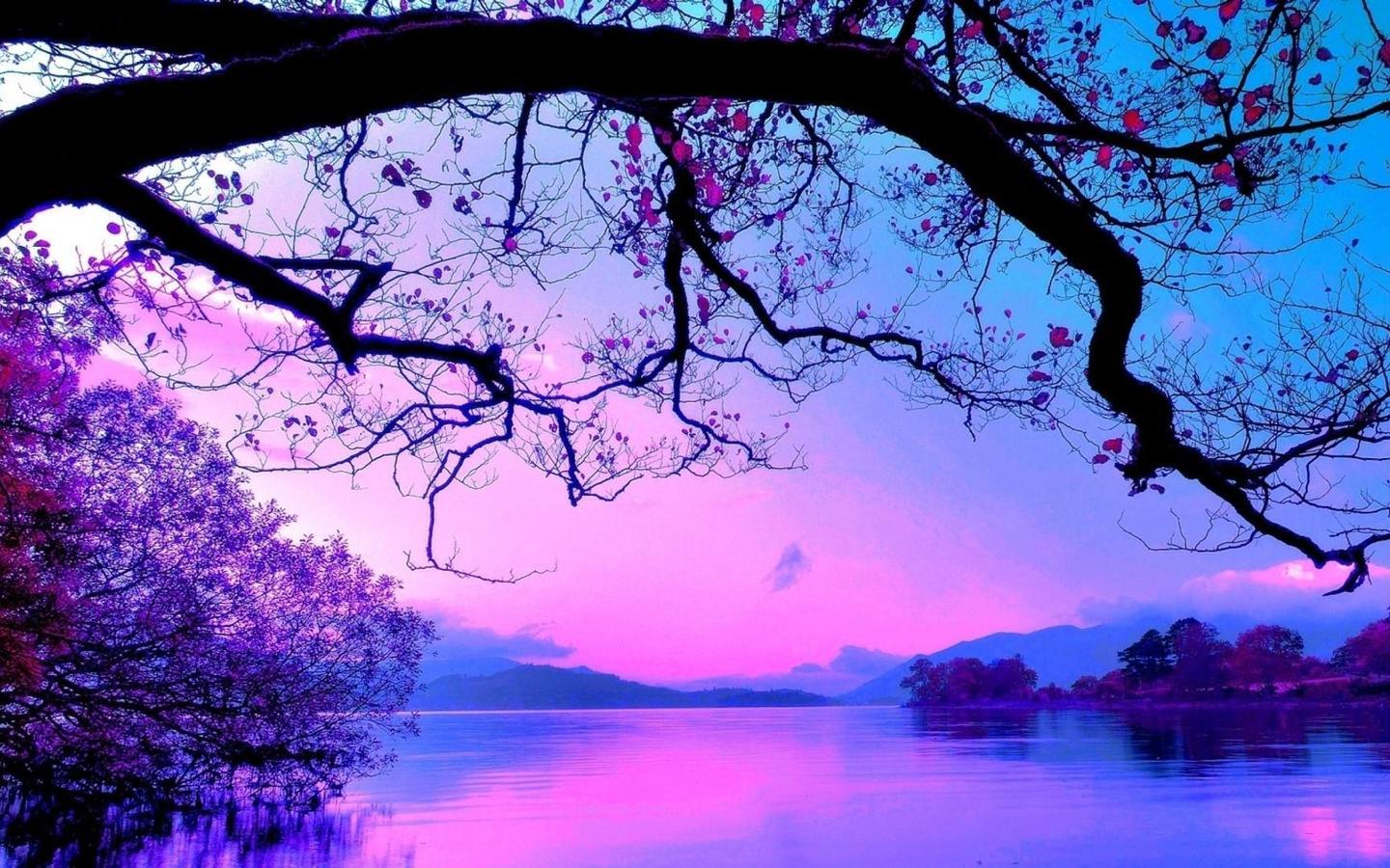 1440x900 Purplish Blue Landscape HD Wallpaper. Wallpaper Studio 10
