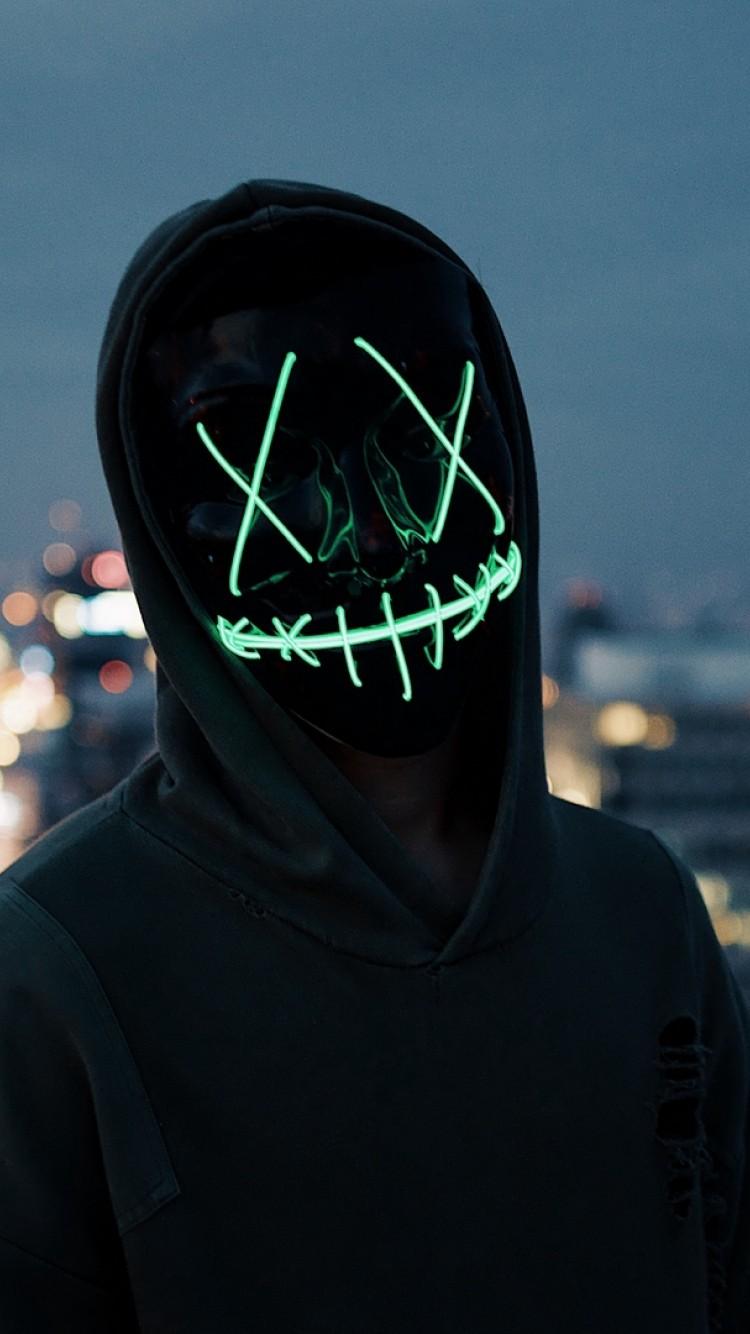 750x1334 Silhouette wearing scary mask HD Wallpaper iPhone 6 / 6S