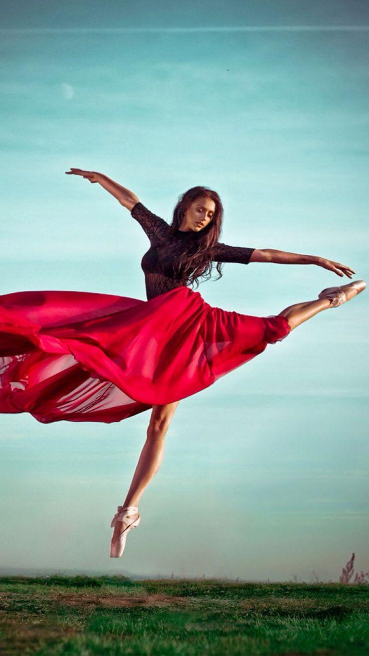736x1308 Ballet Dancer Red Dress iPhone 8 Wallpaper