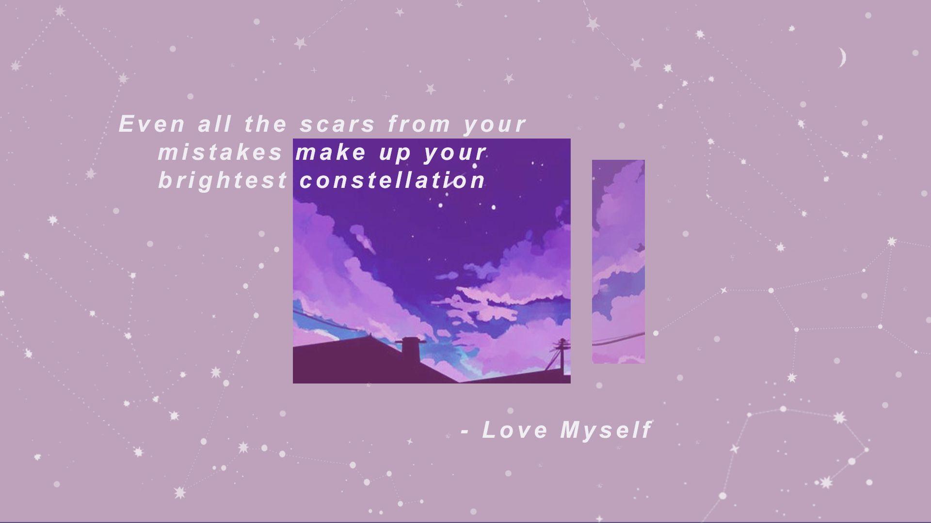 1920x1080 Bts aesthetic lyrics desktop wallpaper -Love Myself