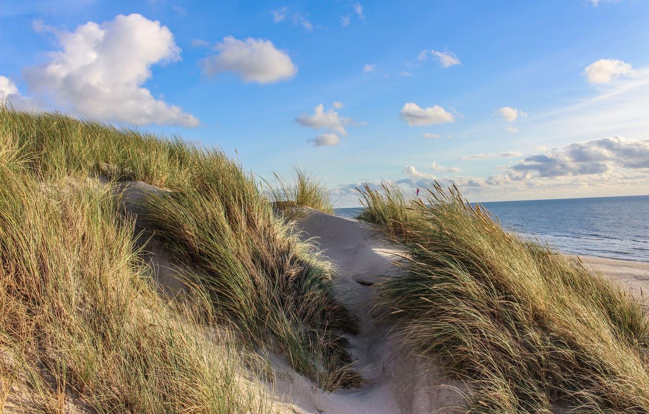 1332x850 Wallpaper sunset, dune, denmark, north sea image for desktop, section пейзажи