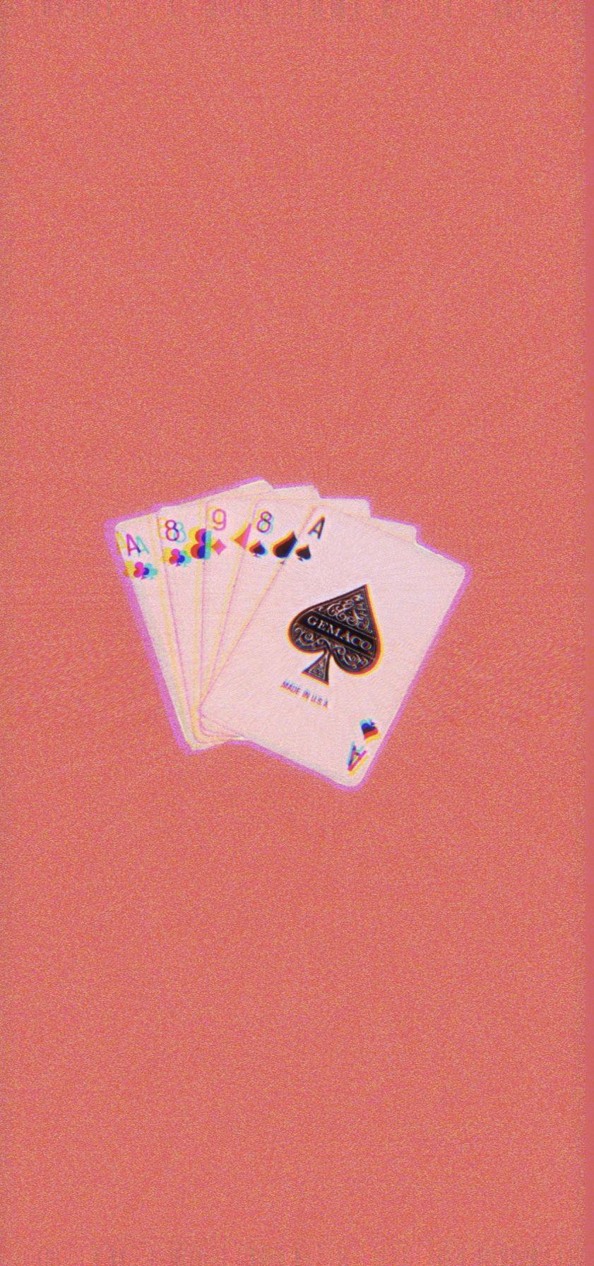 841x1792 playing cards phone wallpaper