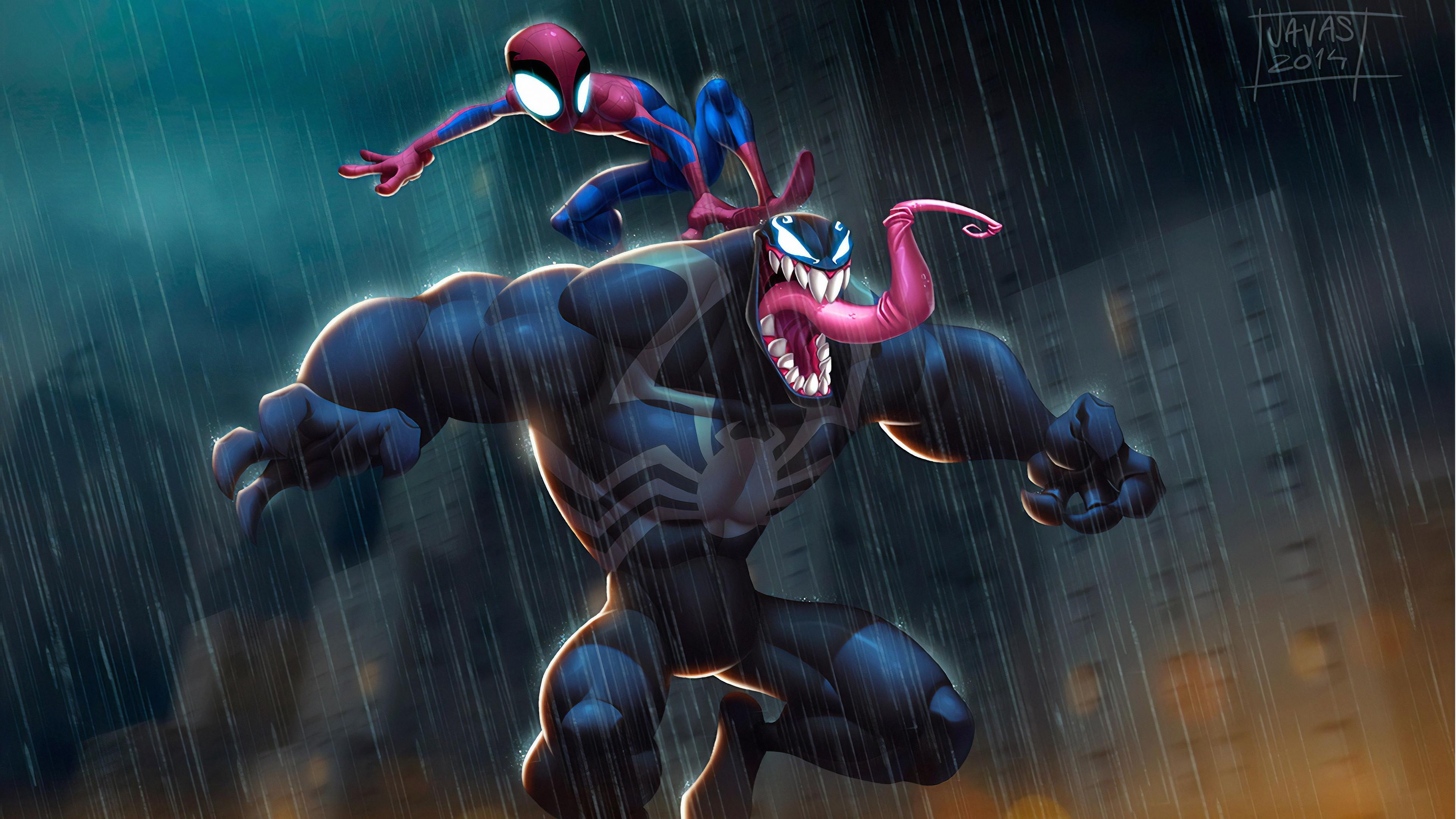 3840x2160 spidey and venom