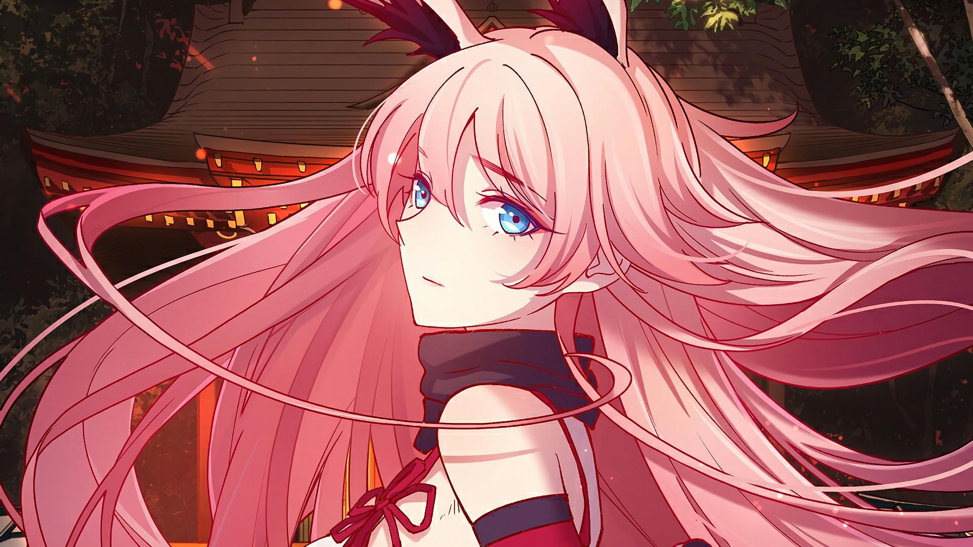 1920x1080 Anime Girl Pink Wallpaper
