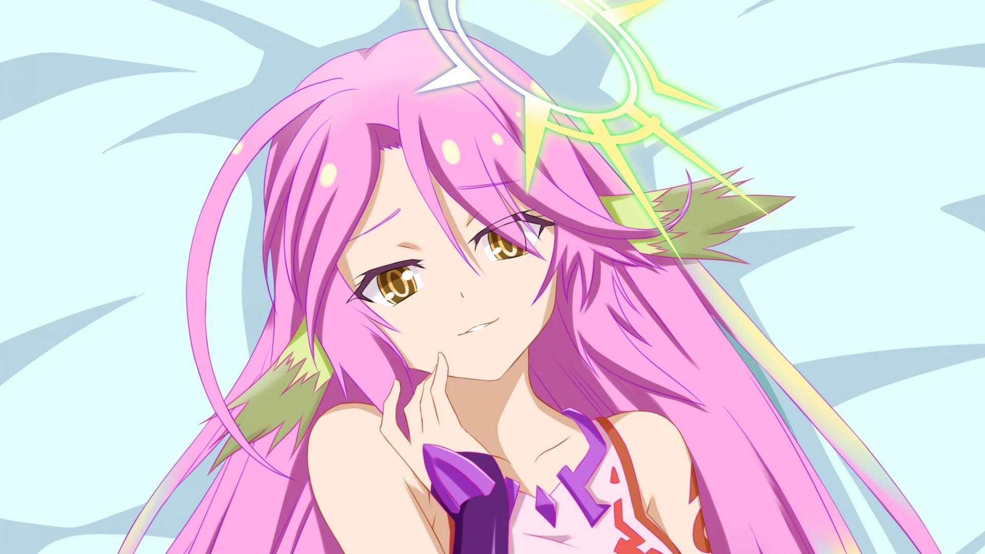 1920x1080 Desktop Wallpaper Pink Hair, Jibril, No Game No Life, Anime Girl, HD Image, Picture, Background, 5rtim8