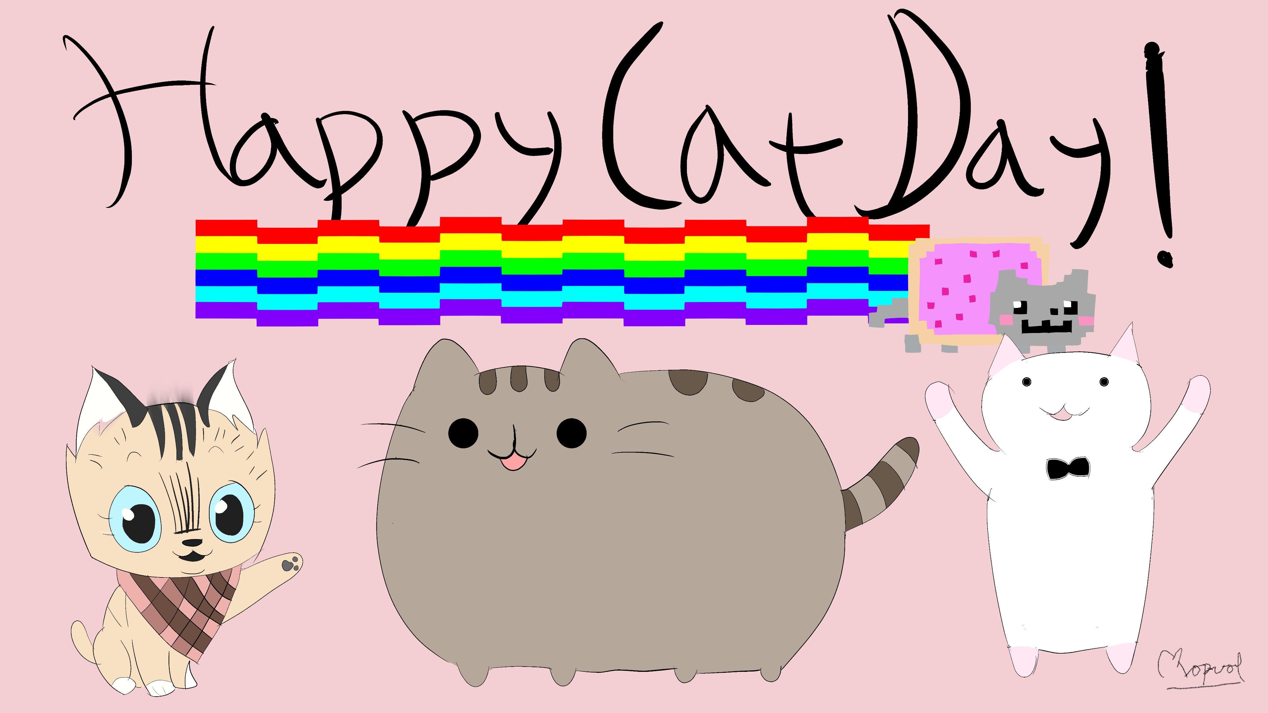 4096x2304 Koprol ⚪️ WORLD CAT DAY! #worldcatday2019 #Pusheen #Pixie #NyanCat #KyuuChan