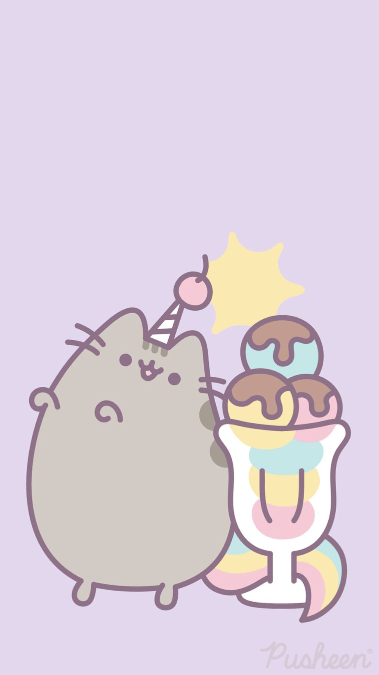 1242x2208 Cute Pusheen Cat Wallpaper