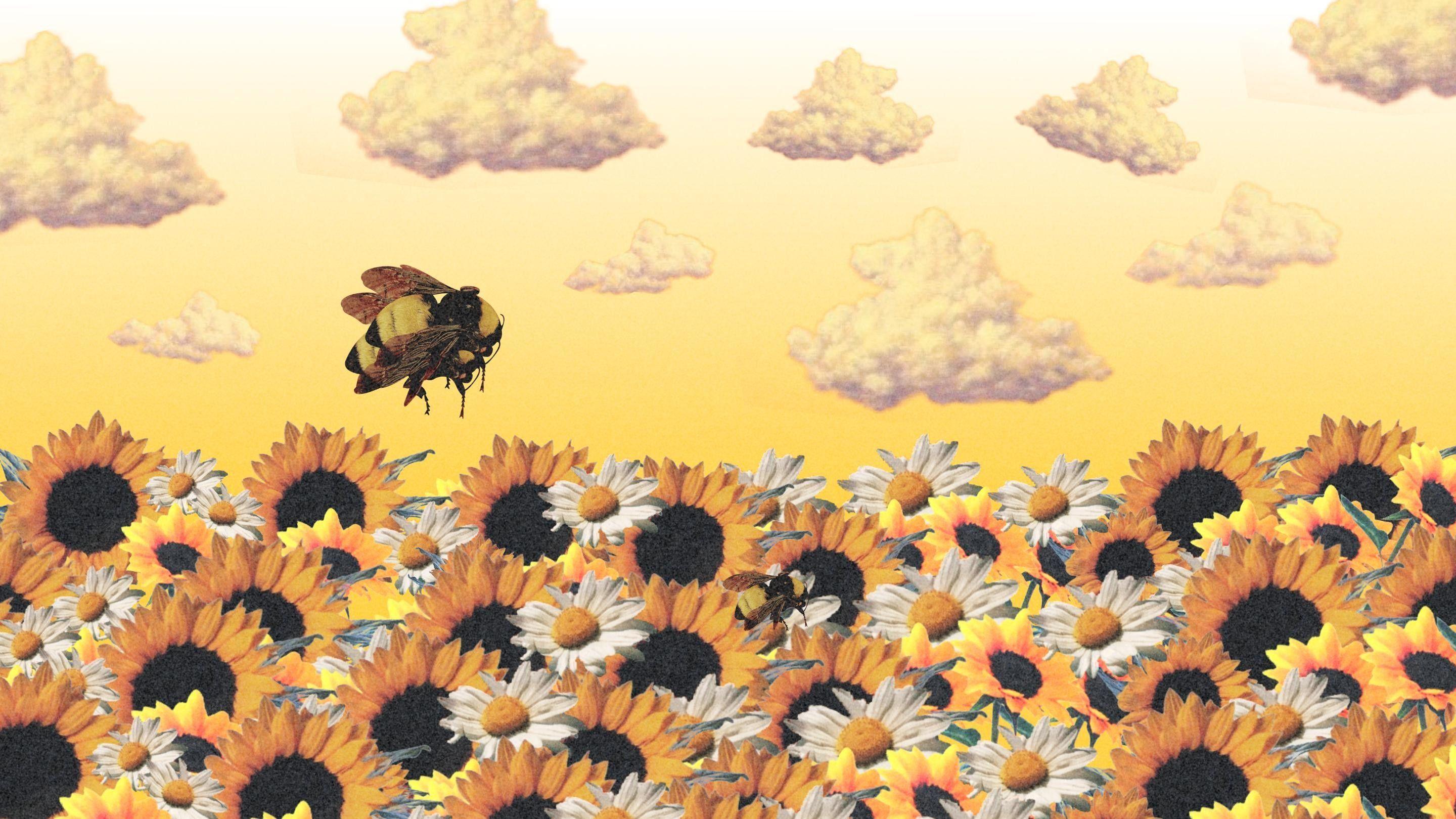 2880x1620 Aesthetic Bees Wallpaper