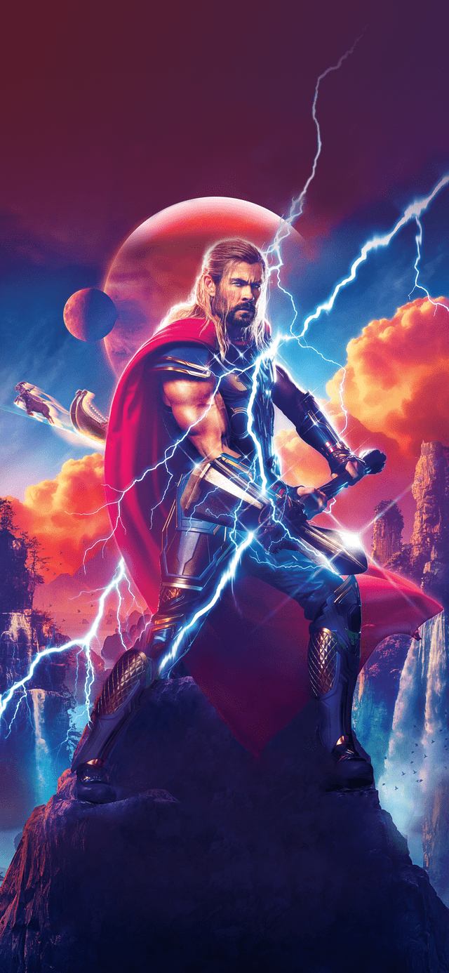 640x1386 Took a few of the new Thor Love and Thunder character posters and made them into Mobile Wallpaper