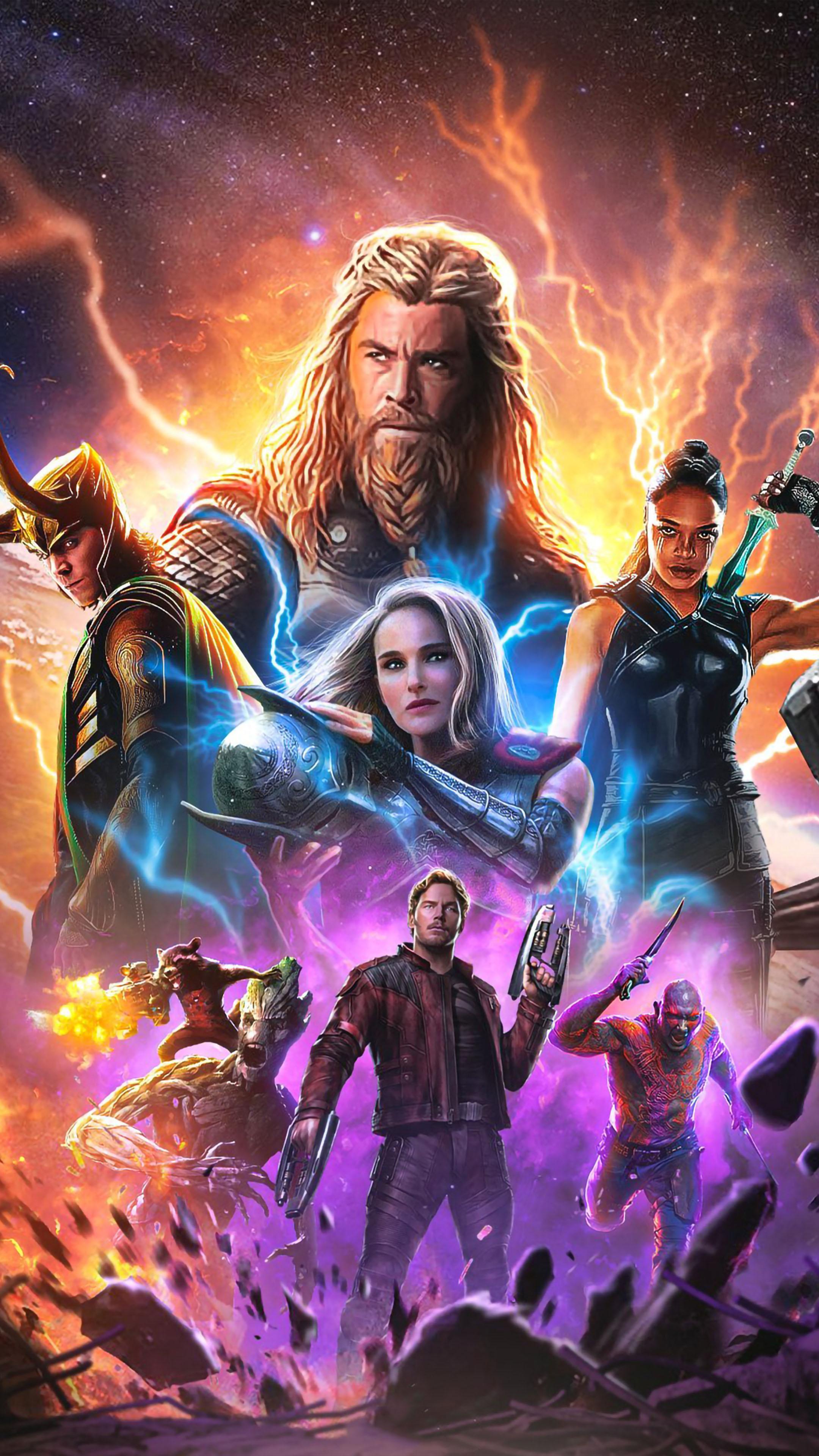 2160x3840 Thor and Thunder Poster 4K Ultra HD Mobile Wallpaper