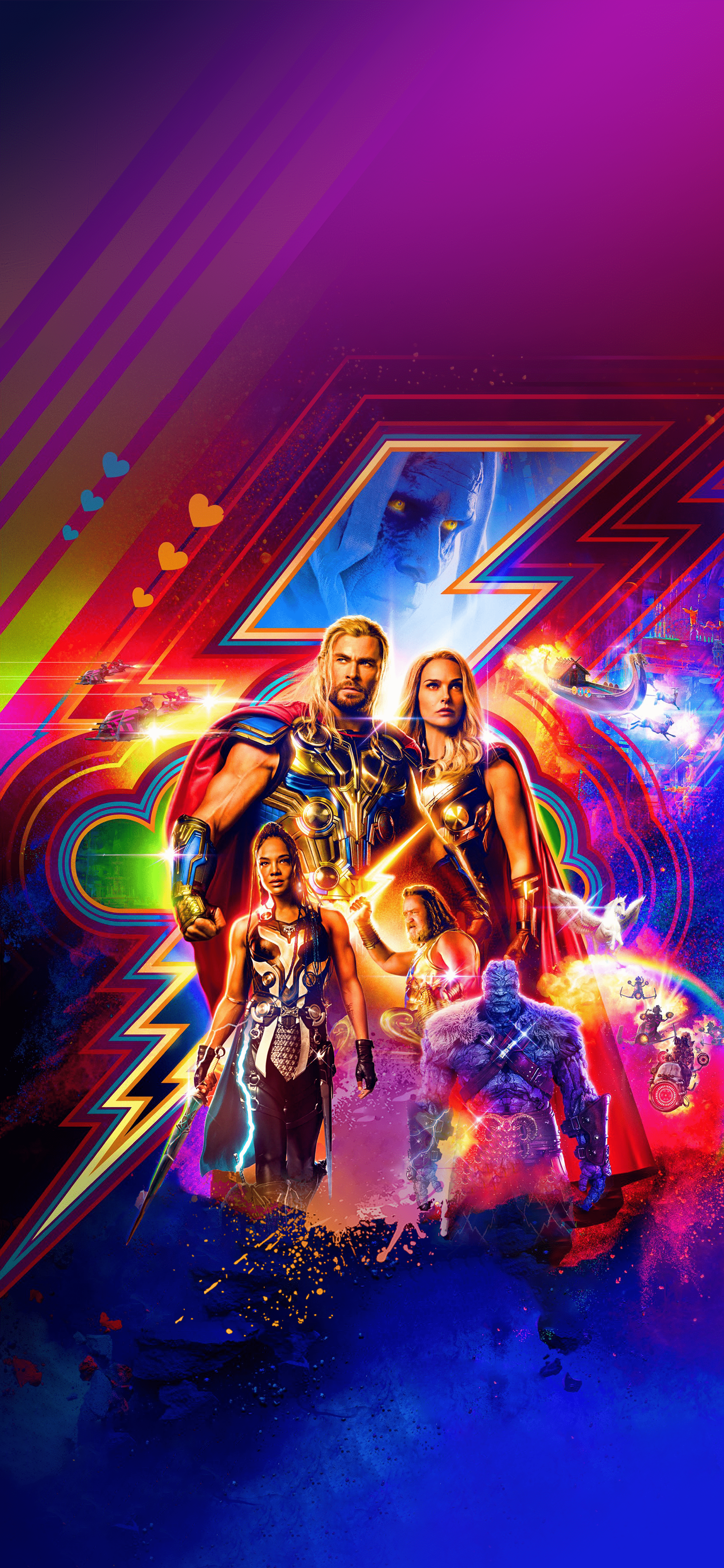 2160x4677 Removed the text from the Thor Love and Thunder Screen X poster and made it into a mobile wallpaper