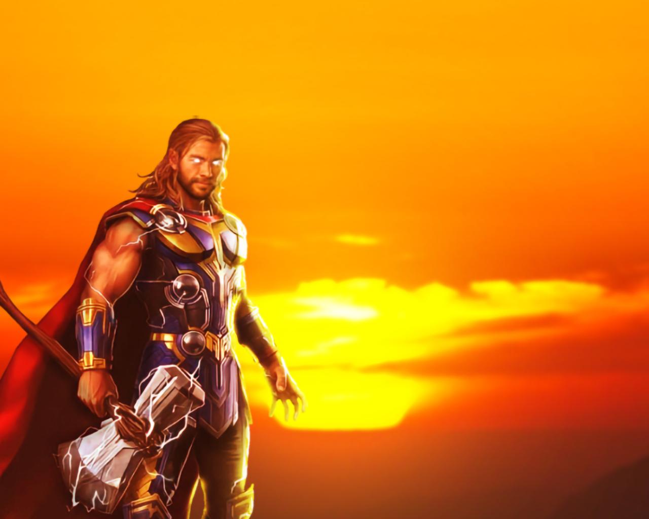 1280x1024 Thor Love and Thunder Cool Poster Art 1280x1024 Resolution Wallpaper, HD Movies 4K Wallpaper, Image, Photo and Background