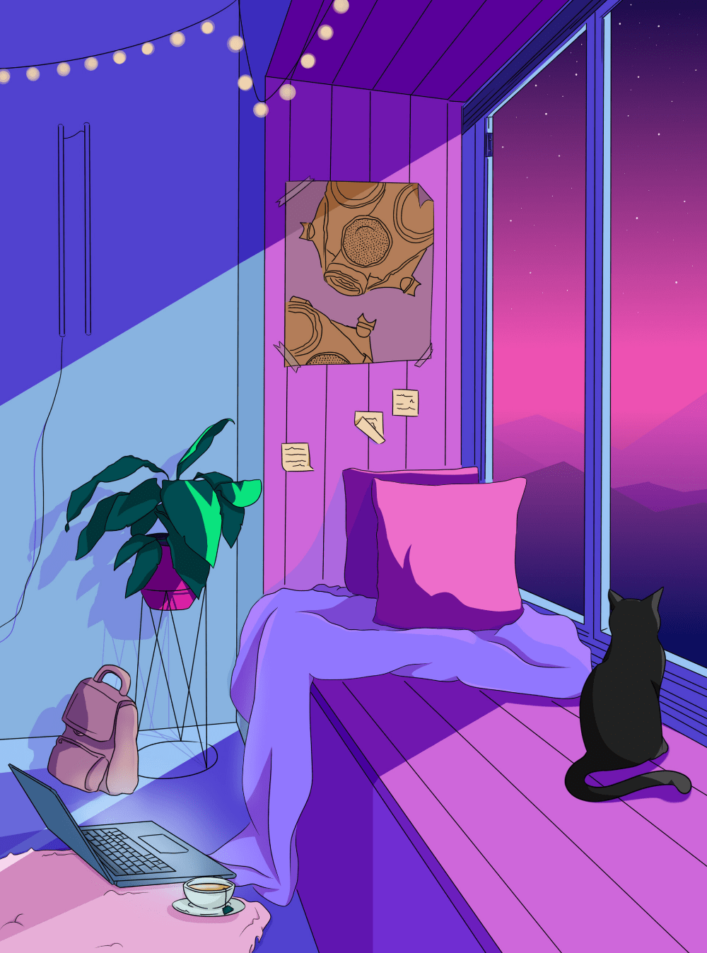 1000x1348 Animated Illustration: Lo Fi, Kerasumi