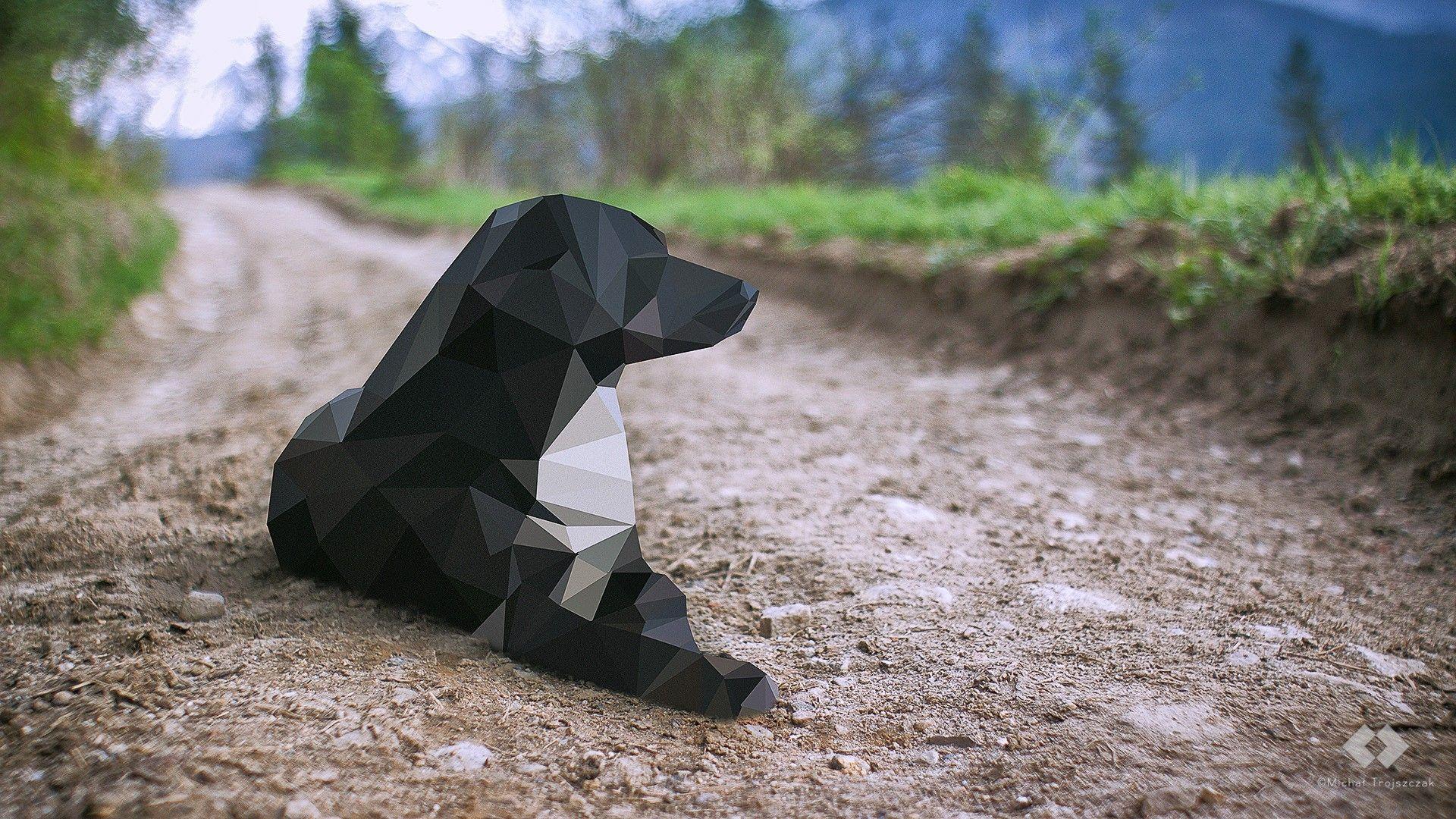 1920x1080 dog, #low poly, #animals. Wallpaper No. 180982. Dog wallpaper, Nature desktop wallpaper, Animal wallpaper