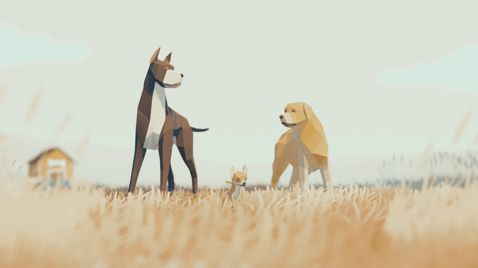 1920x1080 Low Poly Animals