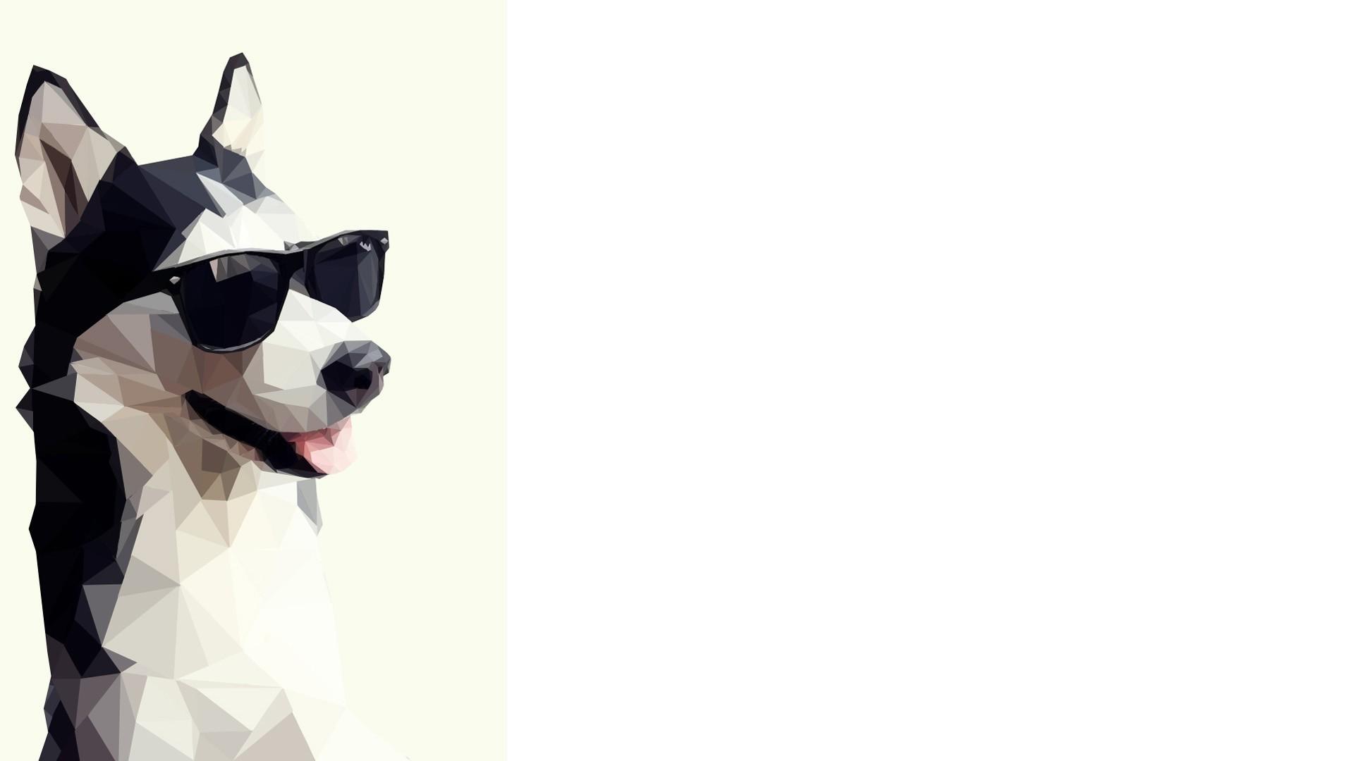 1920x1080 dog siberian husky animals low poly Wallpaper HD / Desktop and Mobile Background