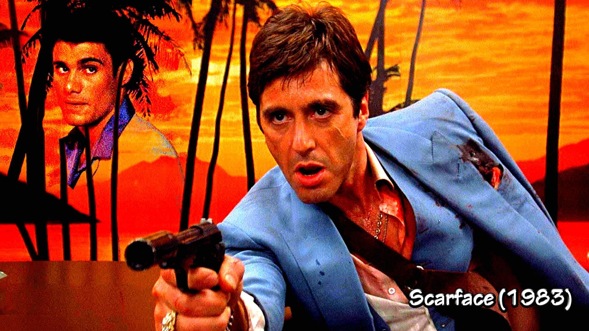 1920x1080 SCARFACE crime drama movie film weapon gun blood sunset dark wallpaperx1080