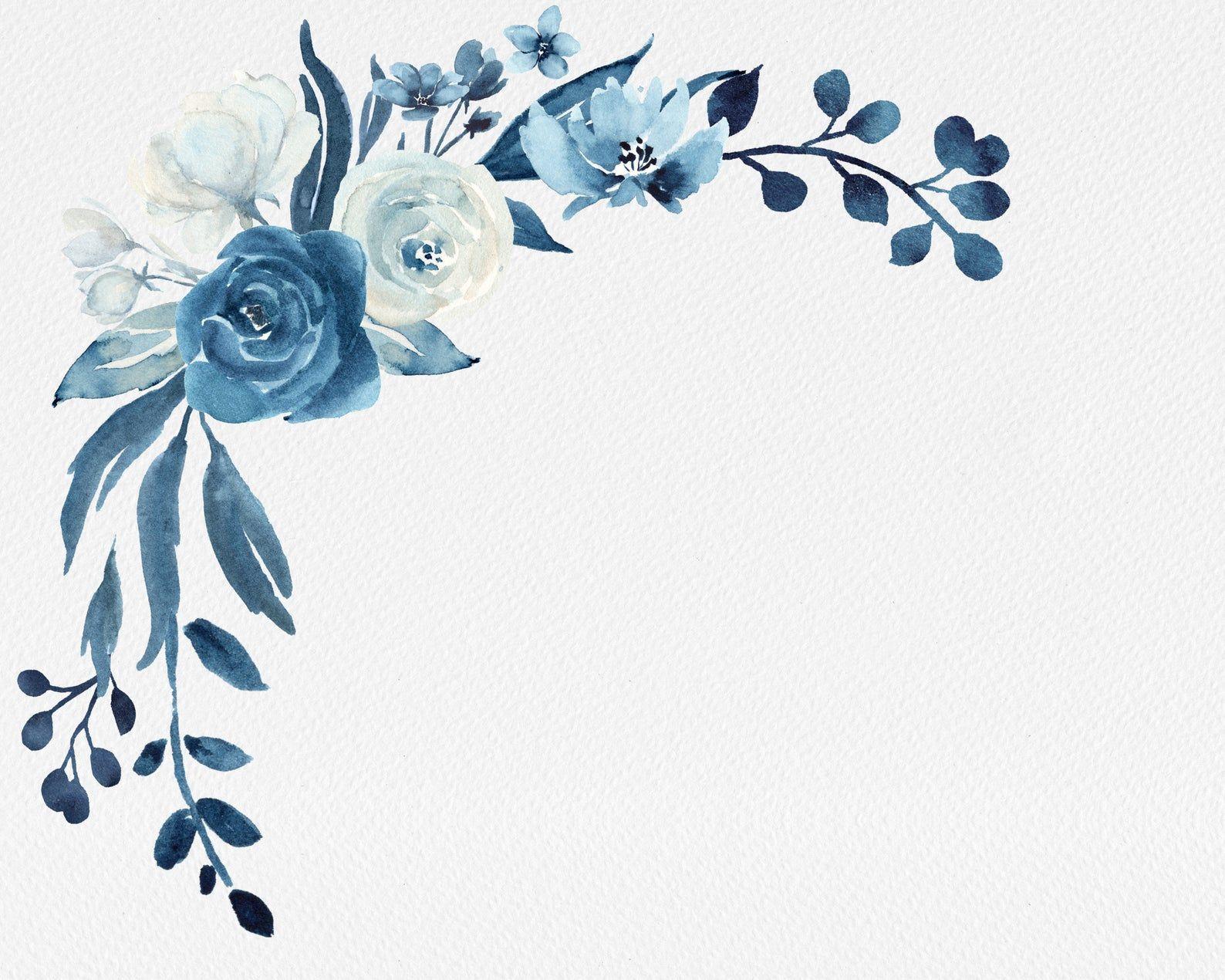 Blue Flower Border Wallpapers - Top Free Blue Flower Border Backgrounds -  WallpaperAccess