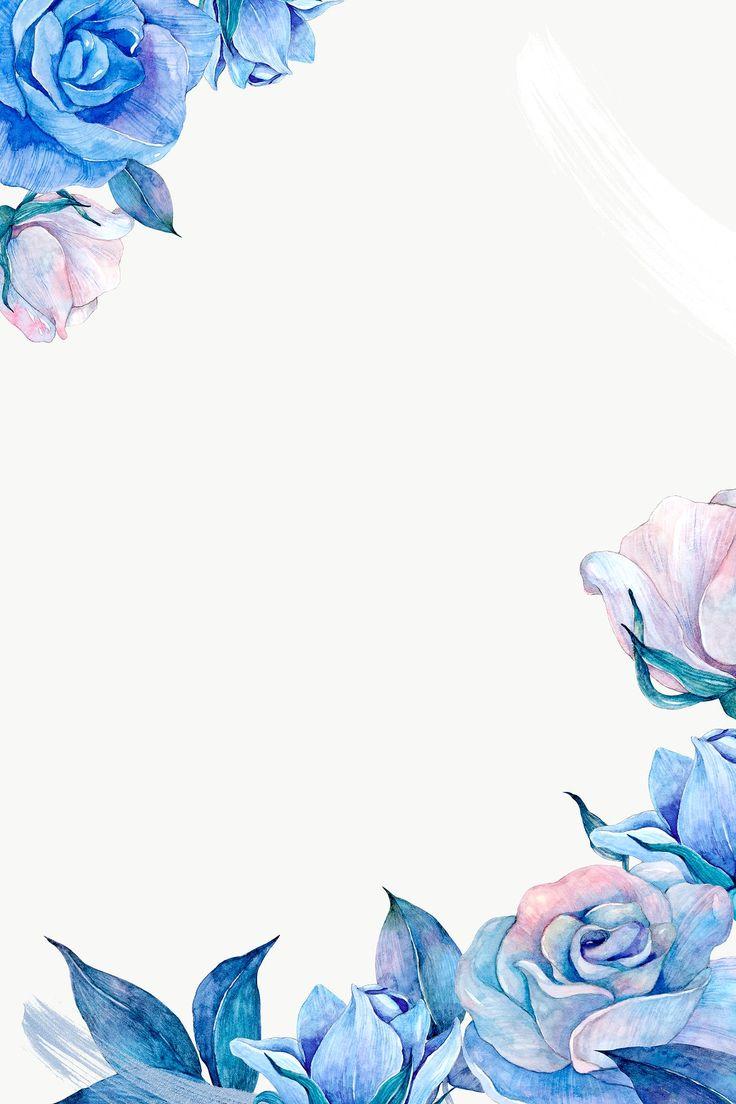 736x1104 Download premium png of Watercolor flower frame png design by Adjima about blue flower, blue flower frame, flowers watercolor, blue rose, and rose watercolor 2472944