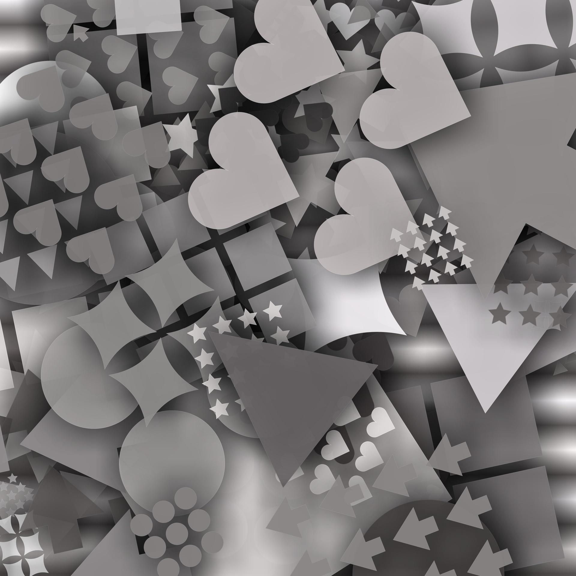 1920x1920 Download free photo of Wallpaper, grey, mixed, shapes, hearts