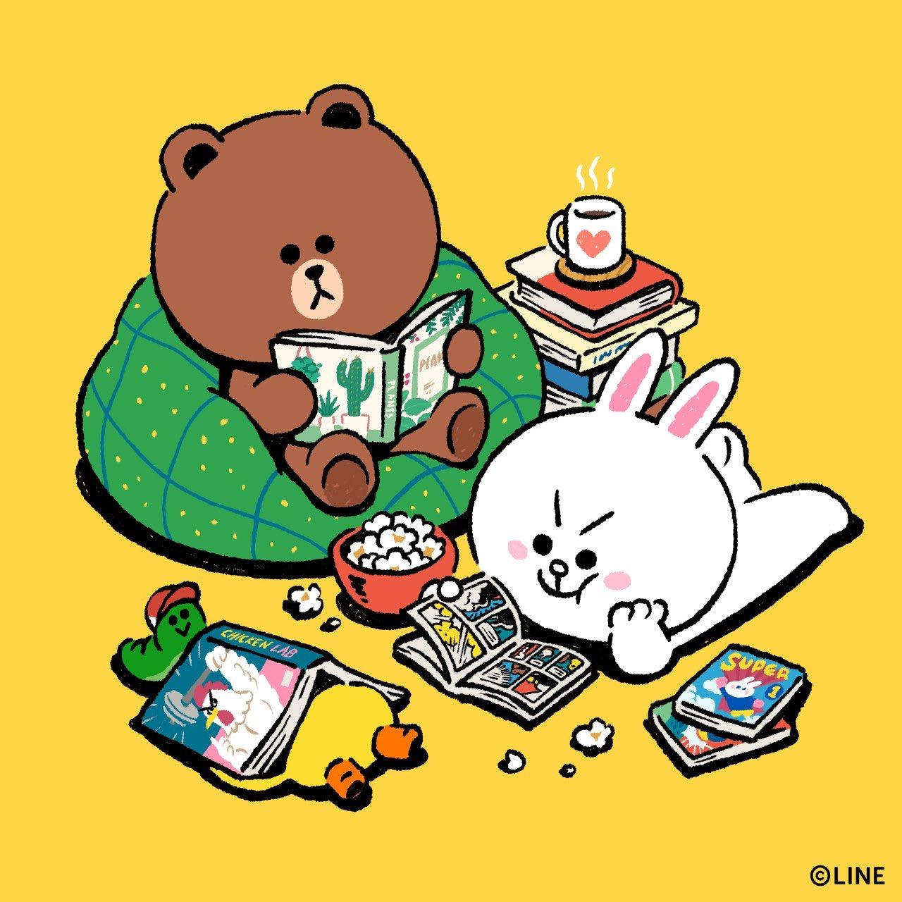 1280x1280 LINE FRIENDS lost in books