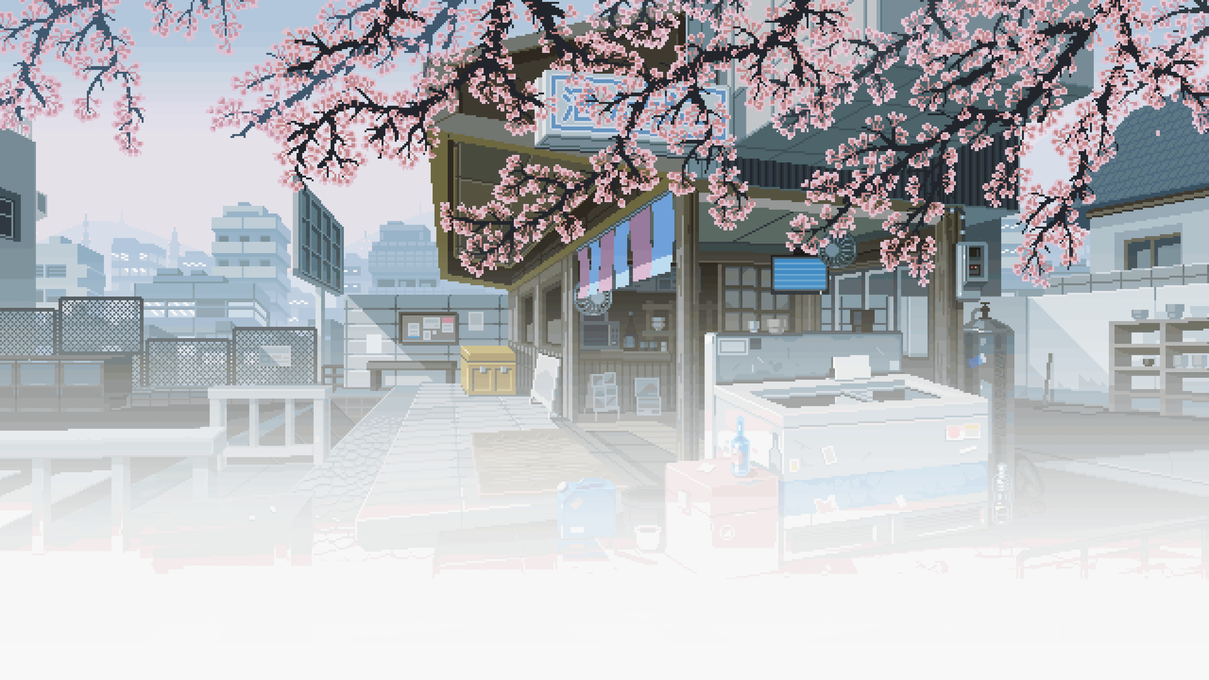 3840x2160 Spring Pixel Art Wallpaper