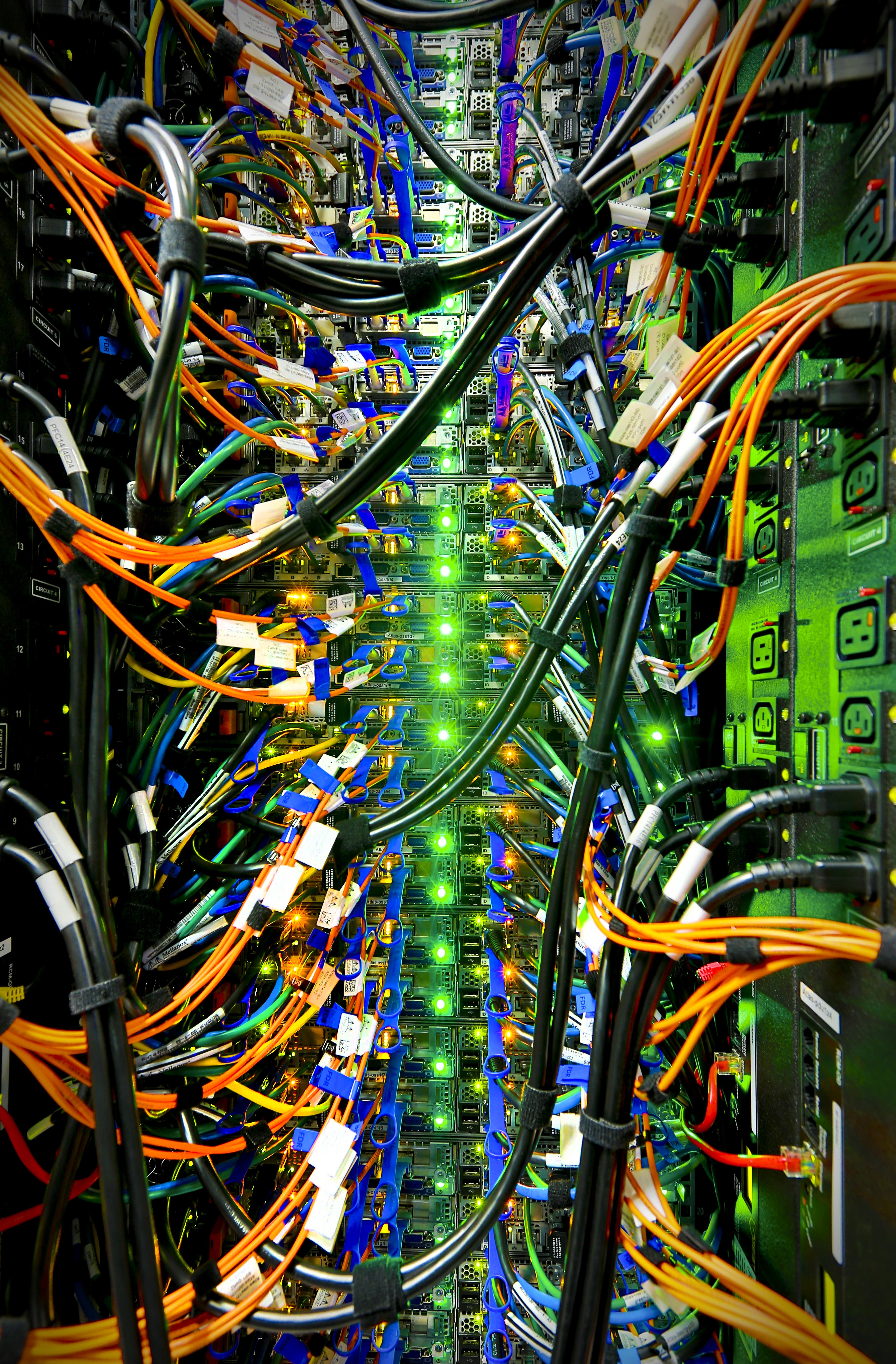 3684x5604 Download wallpaper 3684x5604 cables, wires, lights, network HD background