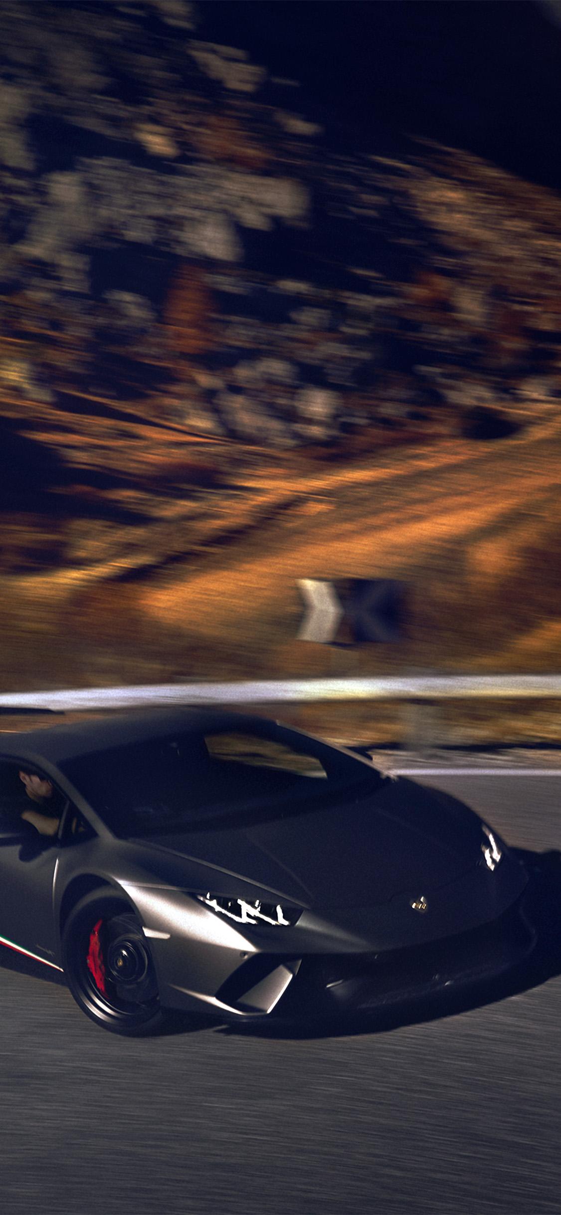 1125x2436 iPhone X wallpaper. lamborghini car drive street art fast