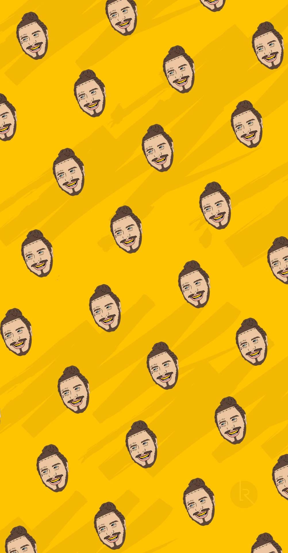 1002x1920 Download Post Malone Yellow Pattern Wallpaper