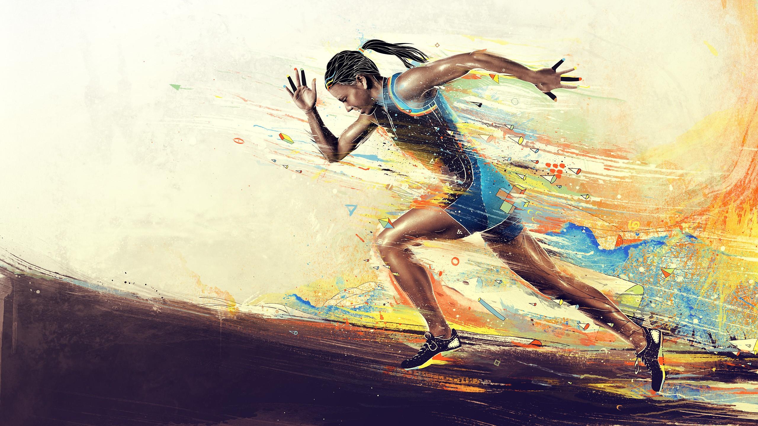 2560x1440 Running Wallpaper for Desktop