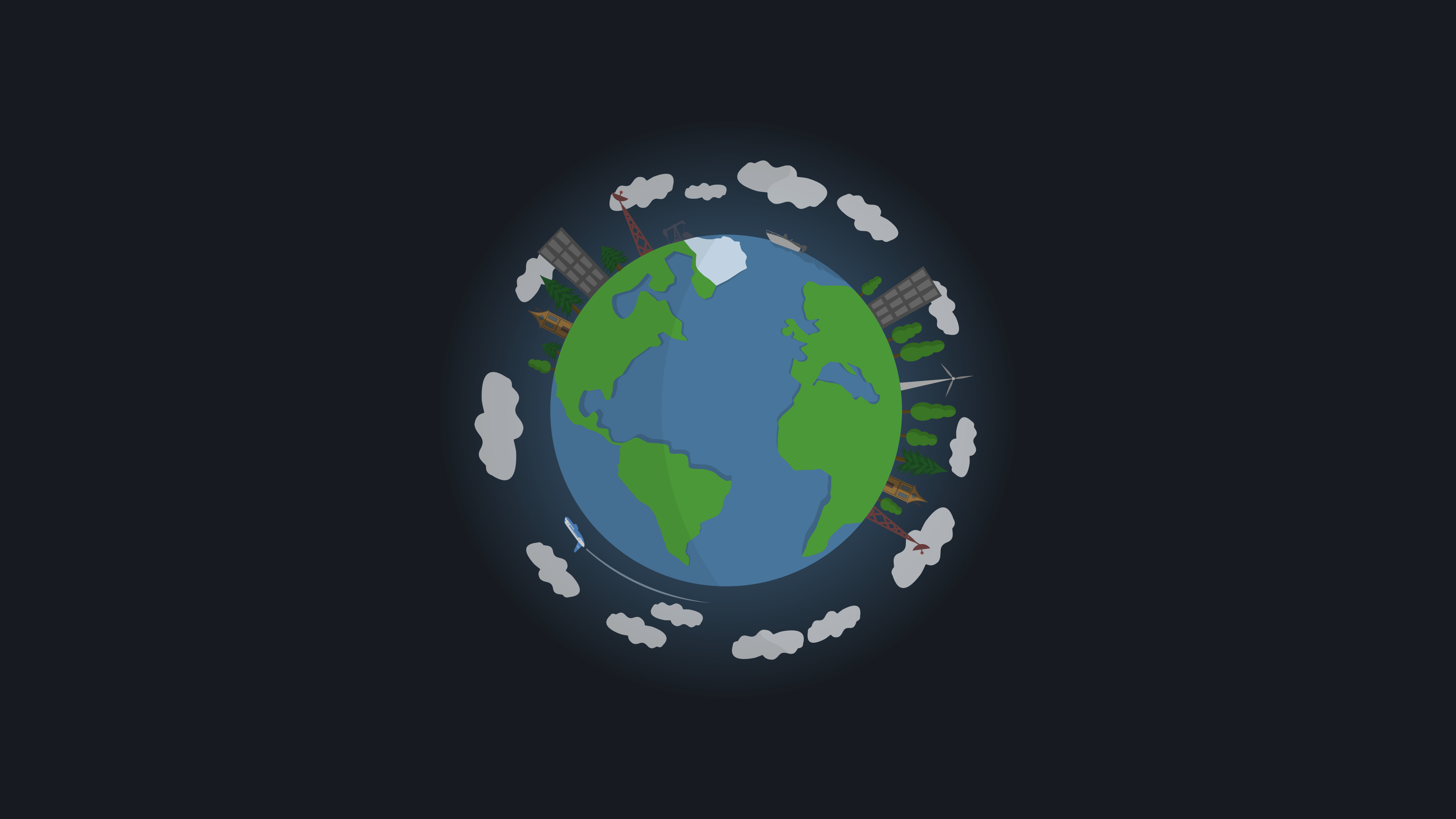 3840x2160 Cartoon Earth Wallpaper