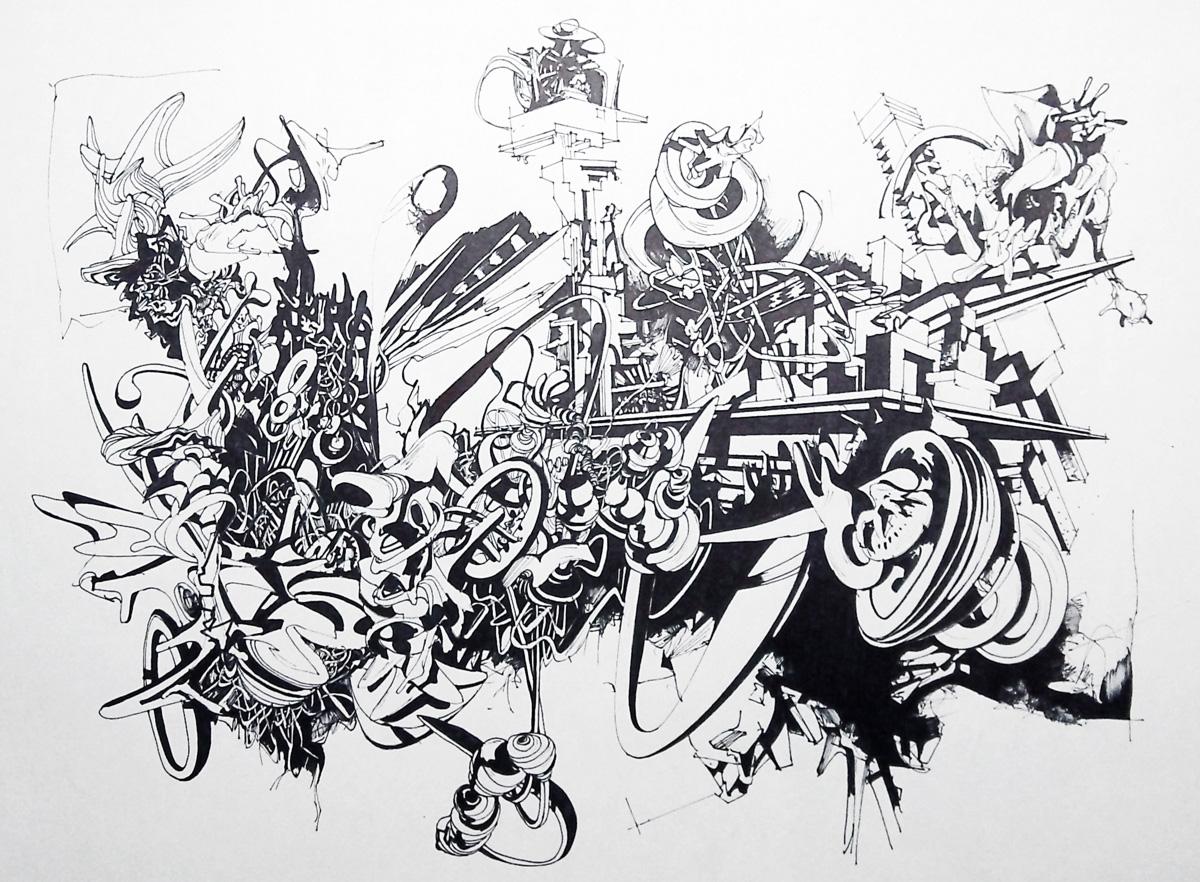 1200x882 Graffiti black and white Background Desktop
