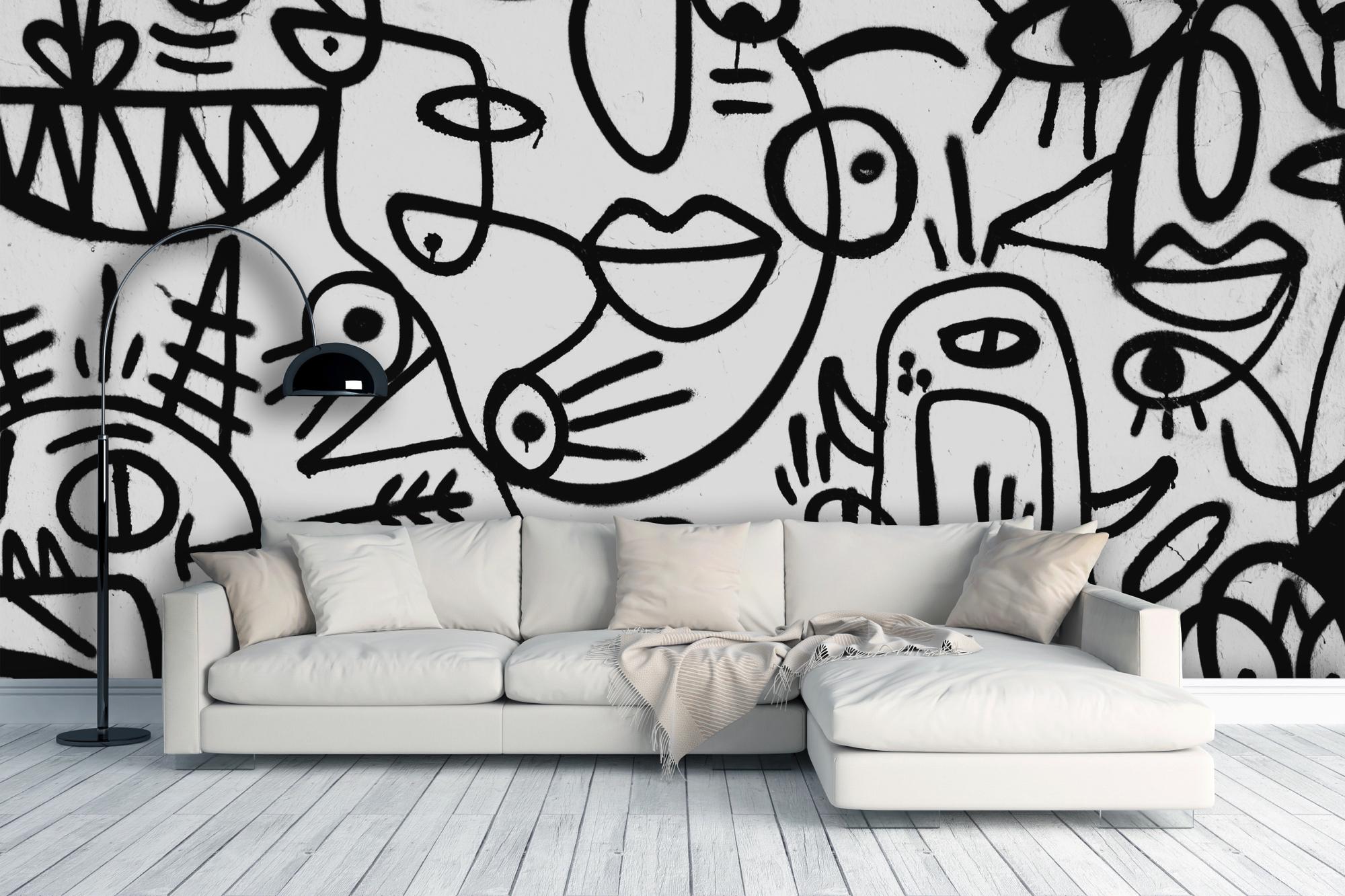 2000x1333 Black And White Graffiti Art Wall Mural. Kidswallapers.co.uk