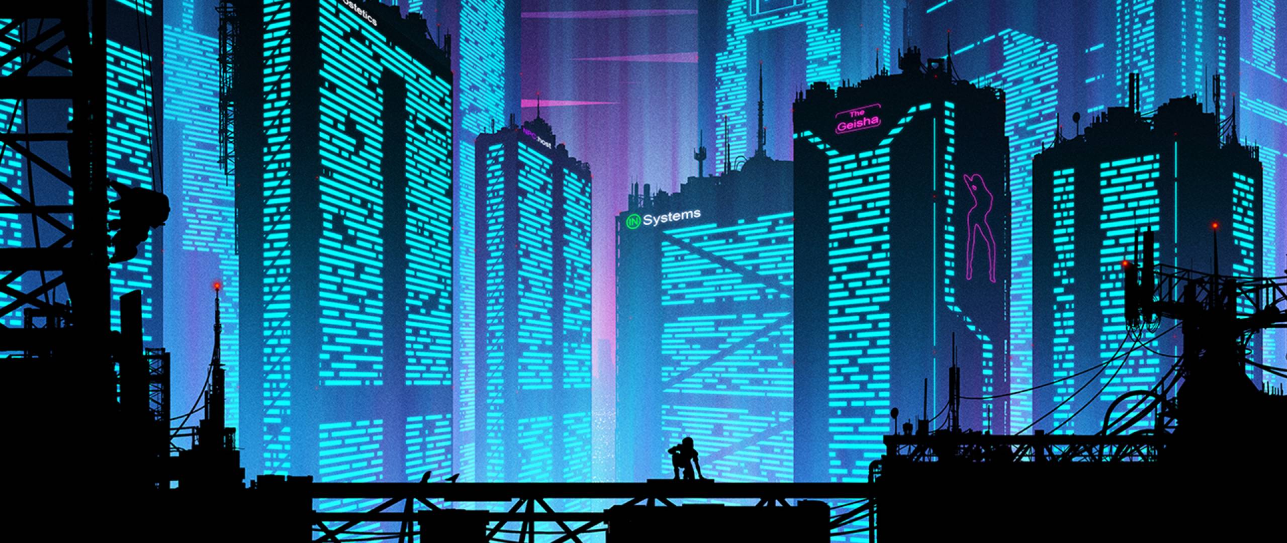 2560x1080 Cyberpunk Futuristic New Port City 2560x1080 Resolution Wallpaper, HD City 4K Wallpaper, Image, Photo and Background
