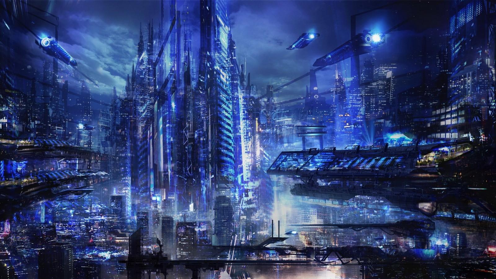 1600x900 Cyberpunk Cityscape HD Wallpaper and Background