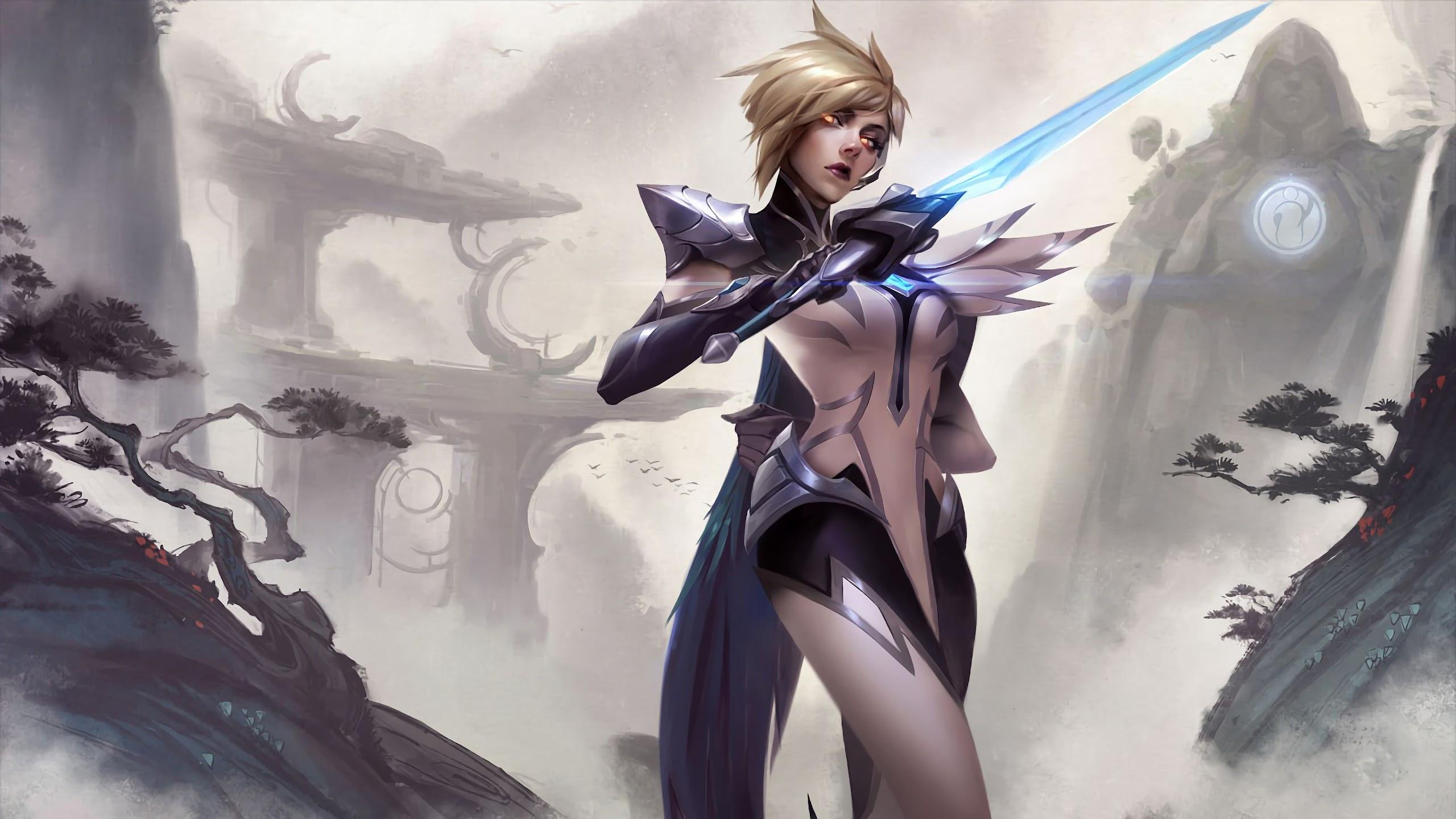 2560x1440 Invictus Gaming Fiora Splash Art LoL 4K Wallpaper