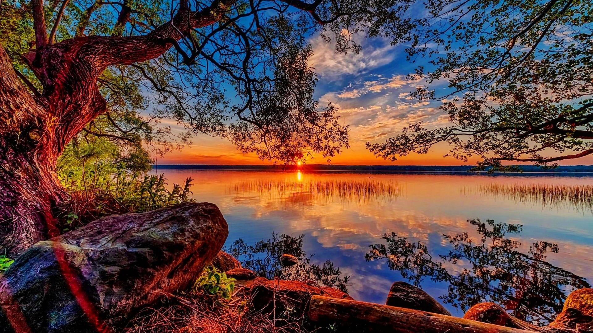 1920x1080 Beautiful HD Wallpaper Sunset Lake