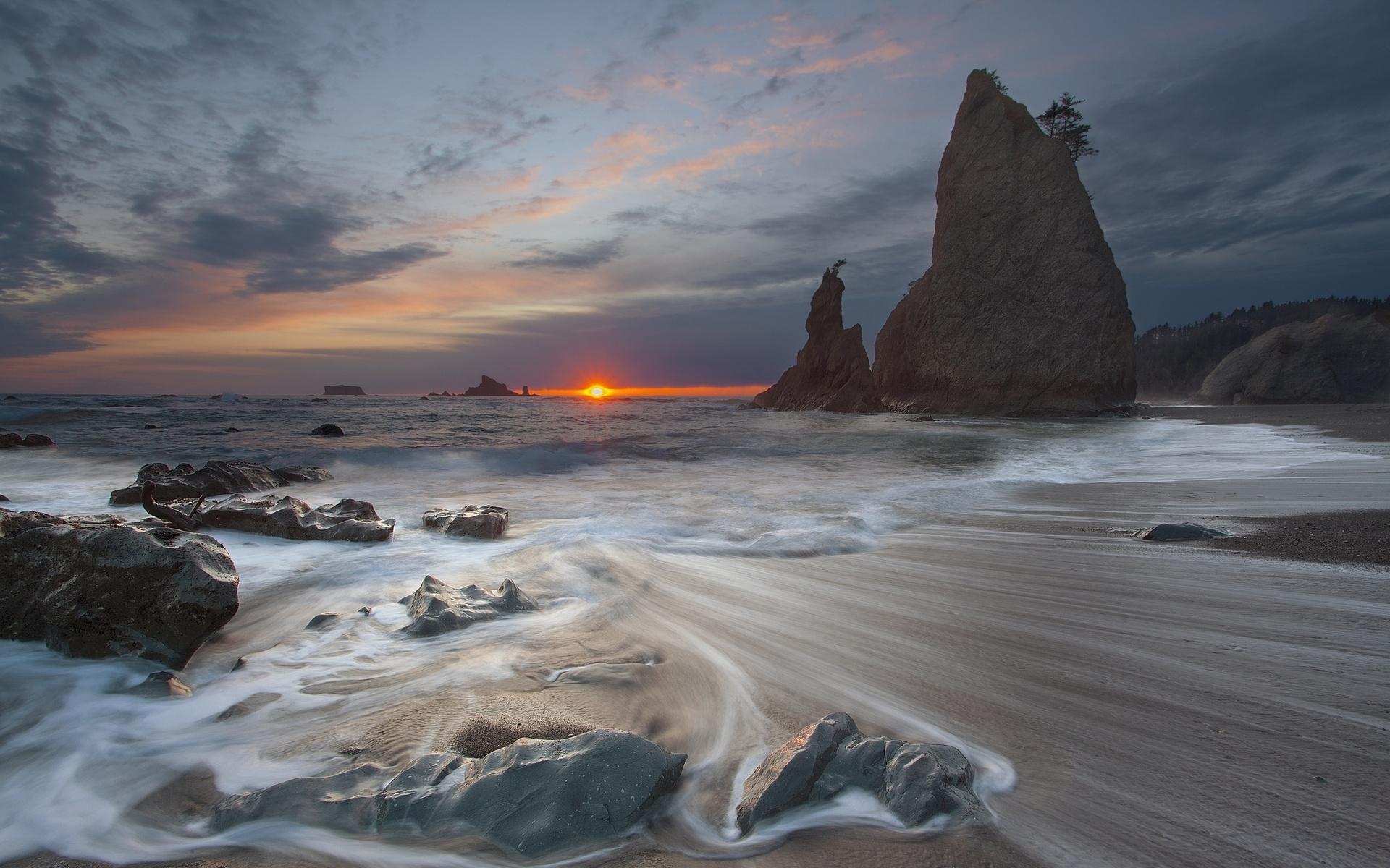 1920x1200 Beautiful Beach Sunset HD wallpaper